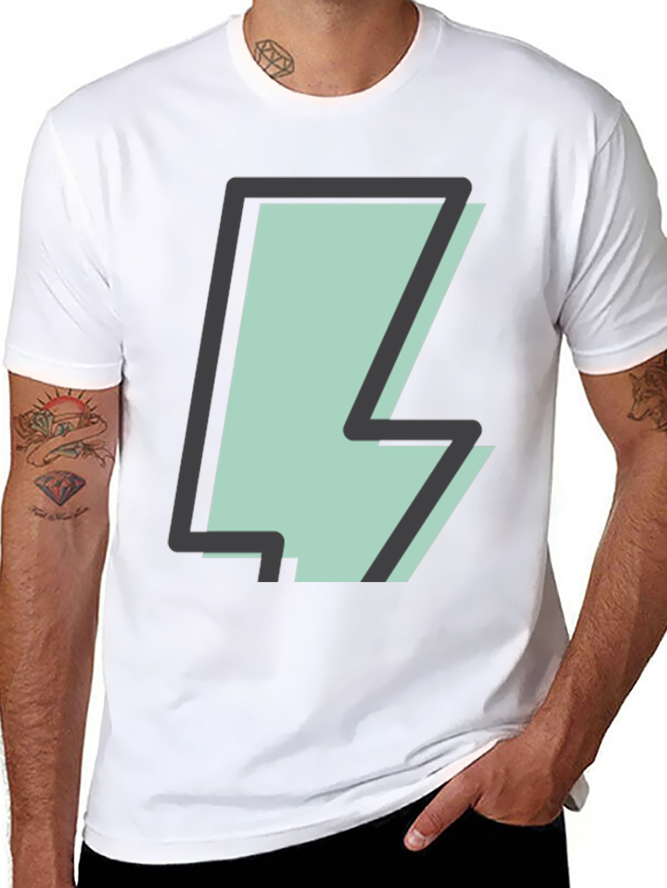 Lightning Bolt Graphic T-Shirt - Cool & Trendy