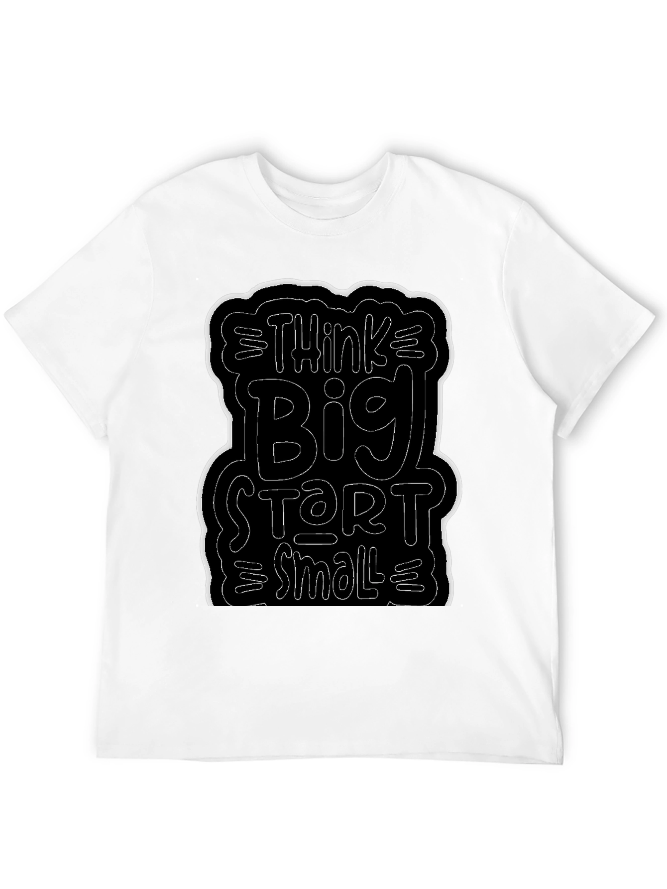 Think Big Start Small Black Graphic Tee