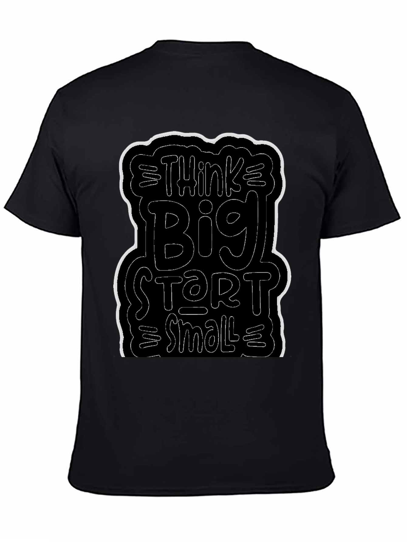 Think Big Start Small Black Graphic Tee