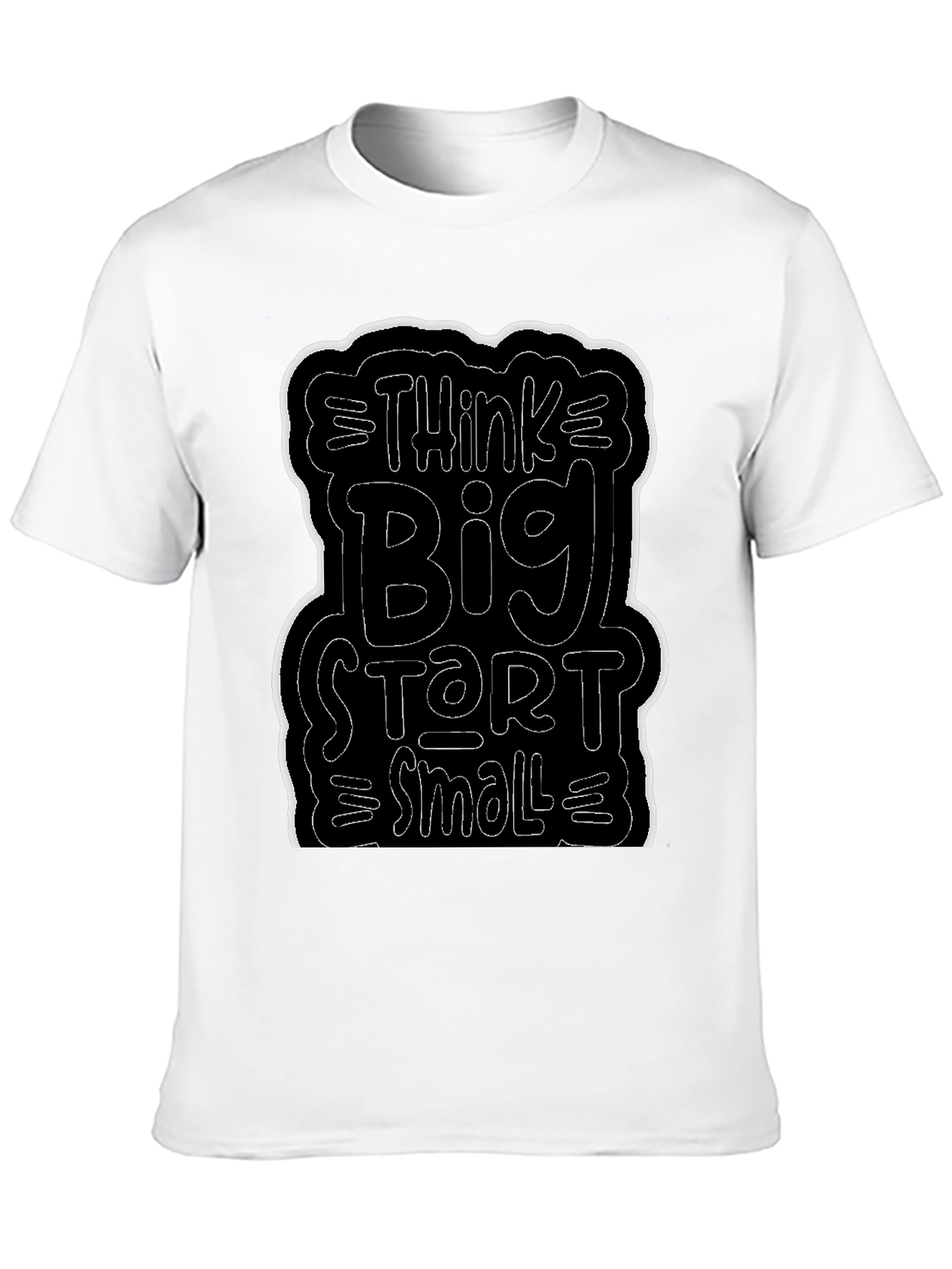 Think Big Start Small Black Graphic Tee