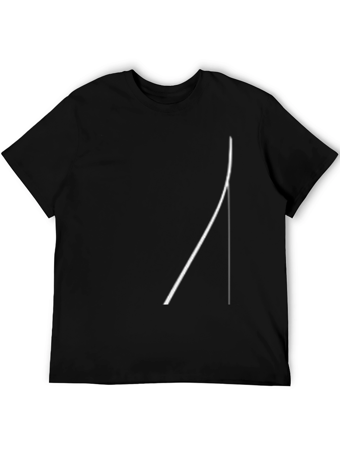 Minimalist Line Art Black T-Shirt
