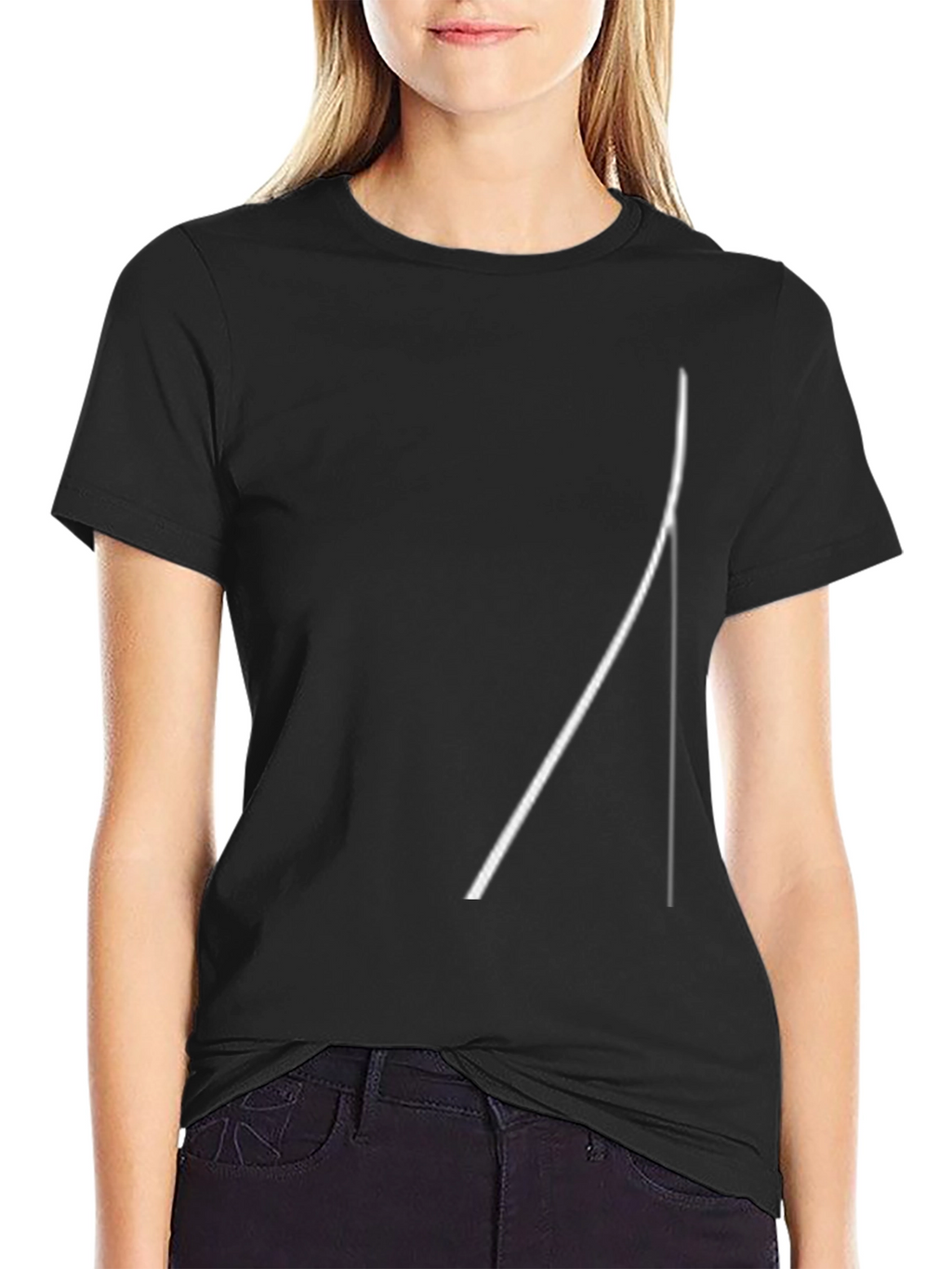 Minimalist Line Art Black T-Shirt