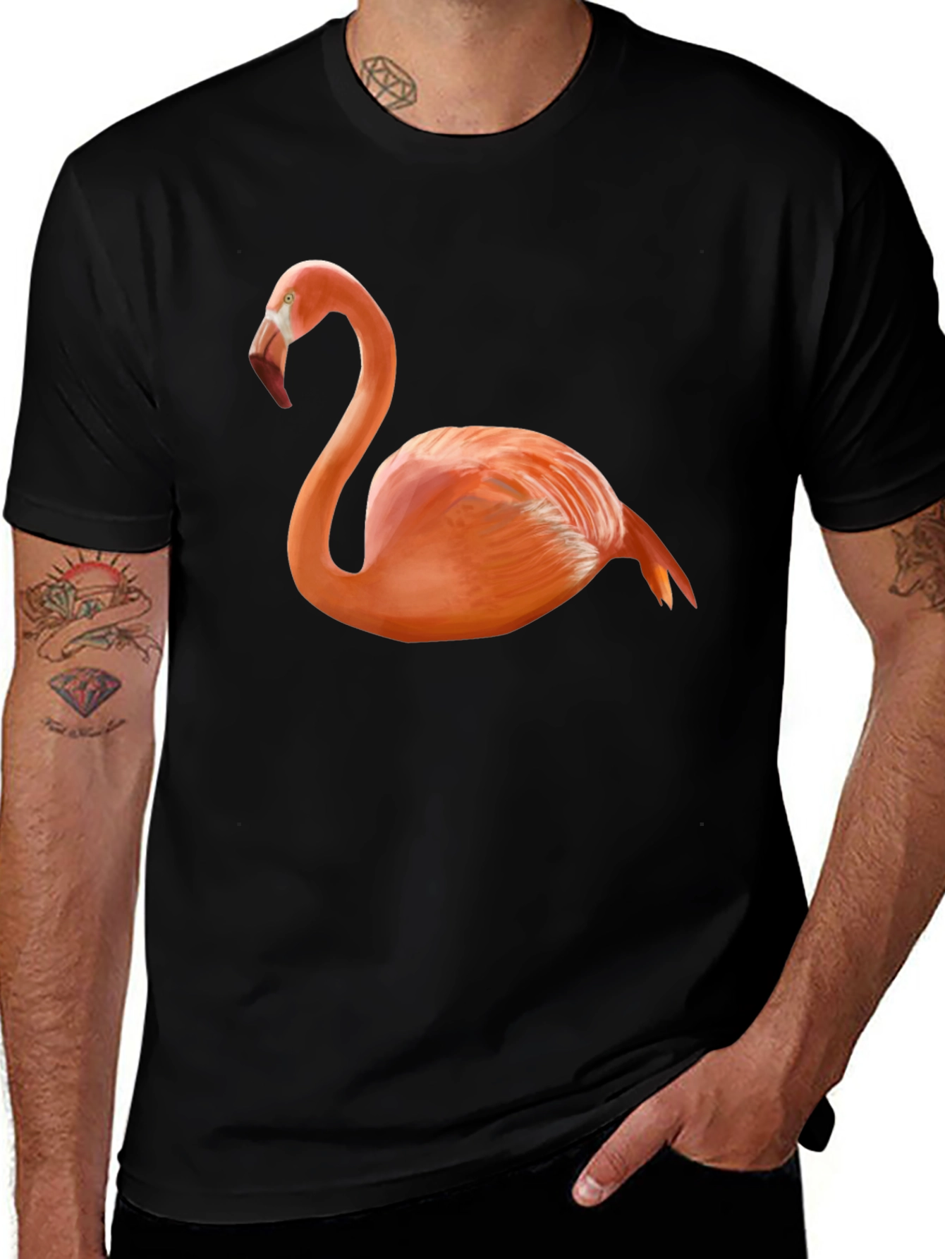 Flamingo Graphic Tee - Classic Black T-Shirt