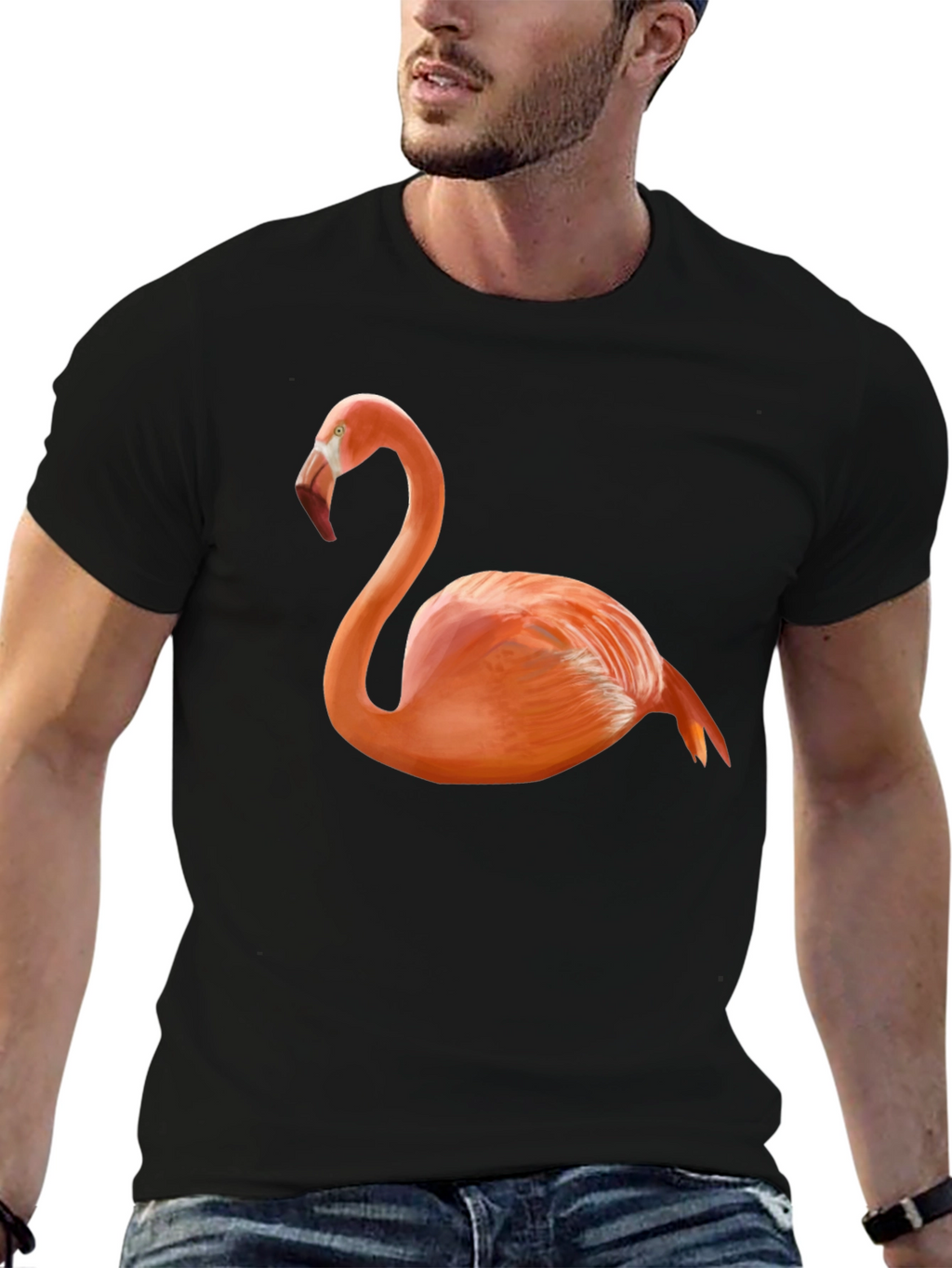 Flamingo Graphic Tee - Classic Black T-Shirt