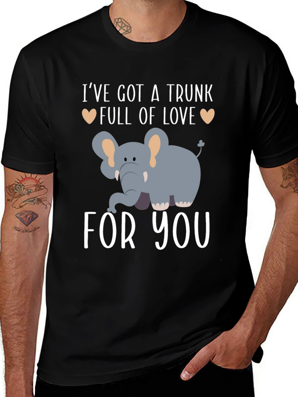 Elephant Trunk Full of Love Graphic T-Shirt
