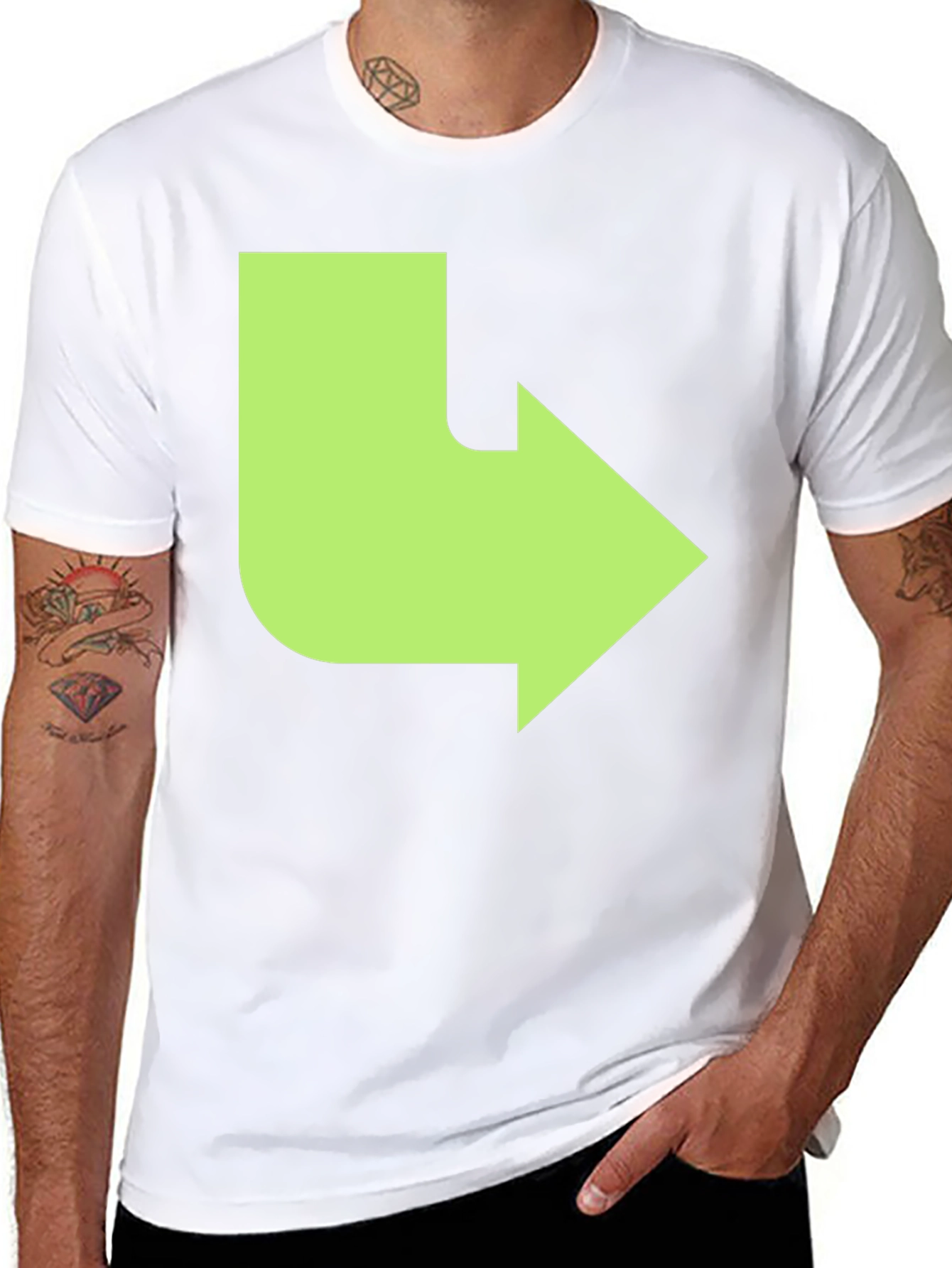 Right Turn Arrow Graphic Tee - Black