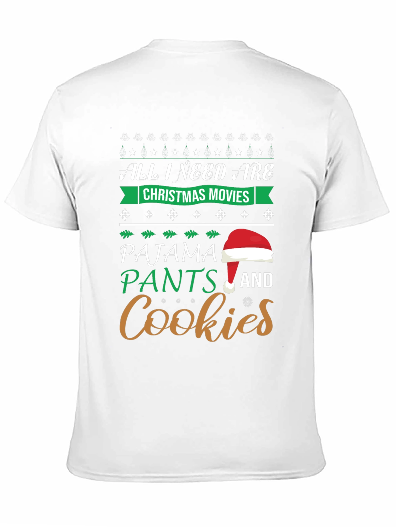 Christmas Movies Pajama Pants Cookies Graphic T-Shirt