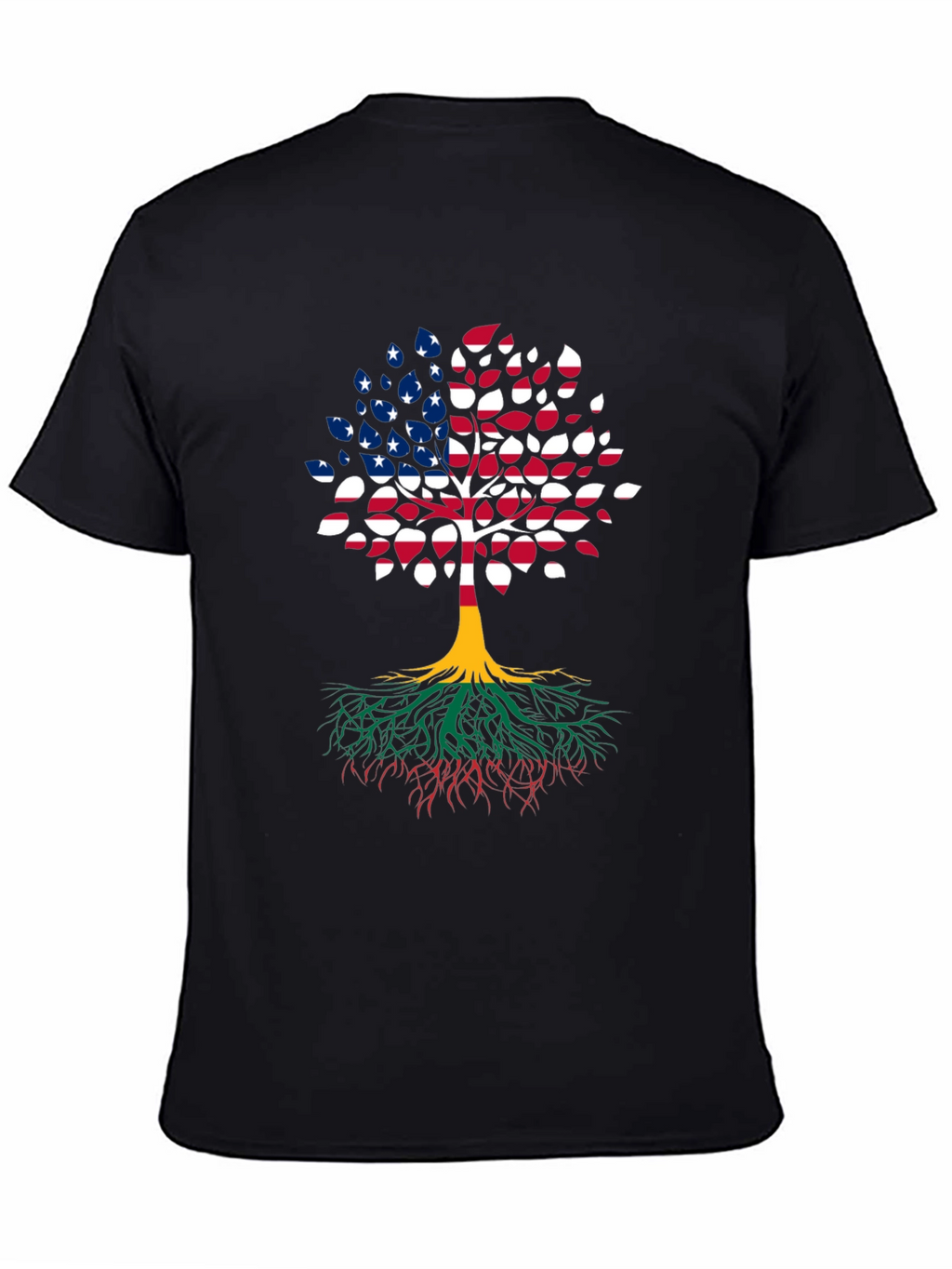 Patriotic Roots Mens Black T-Shirt