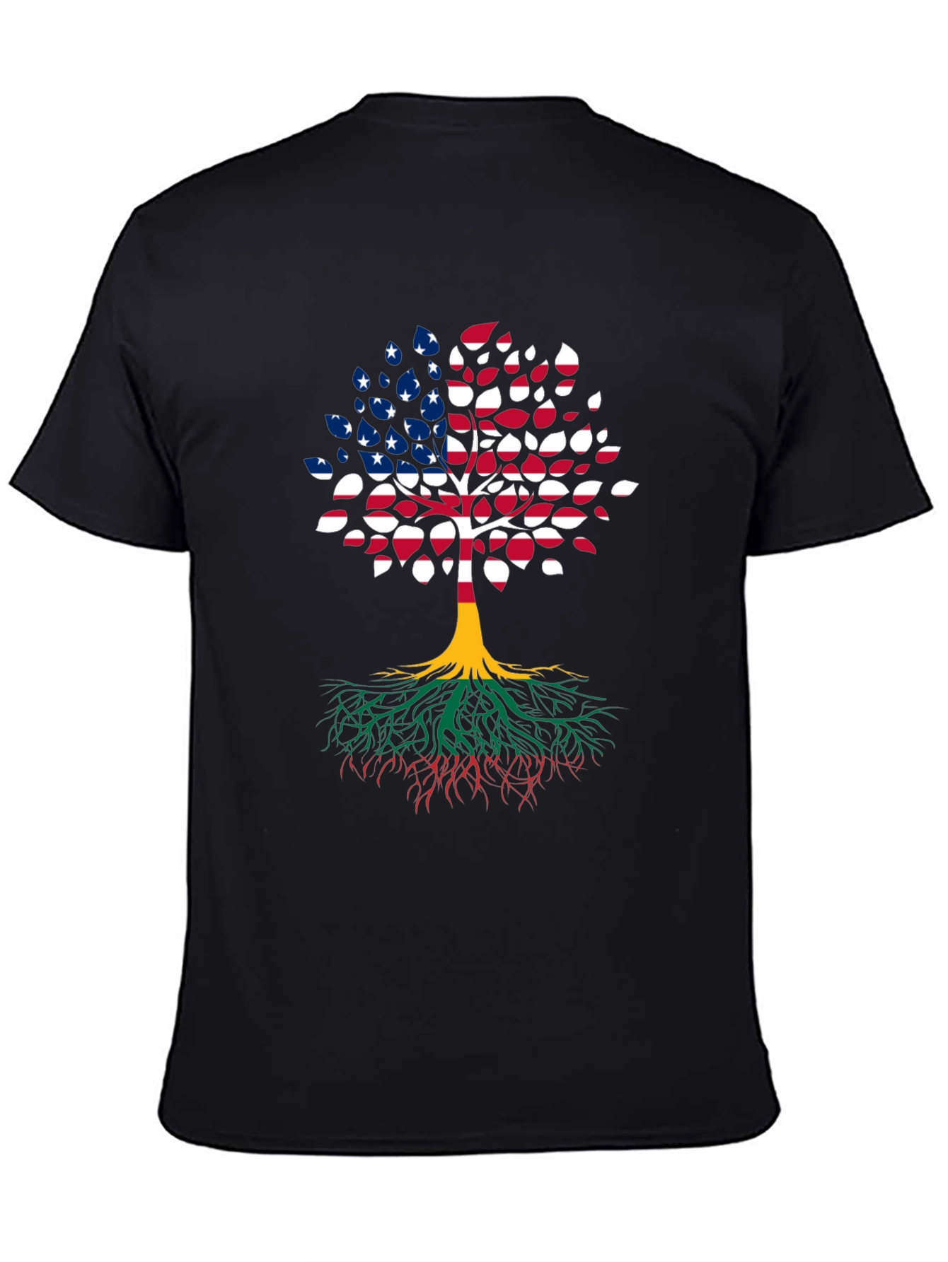 Patriotic Roots Mens Black T-Shirt