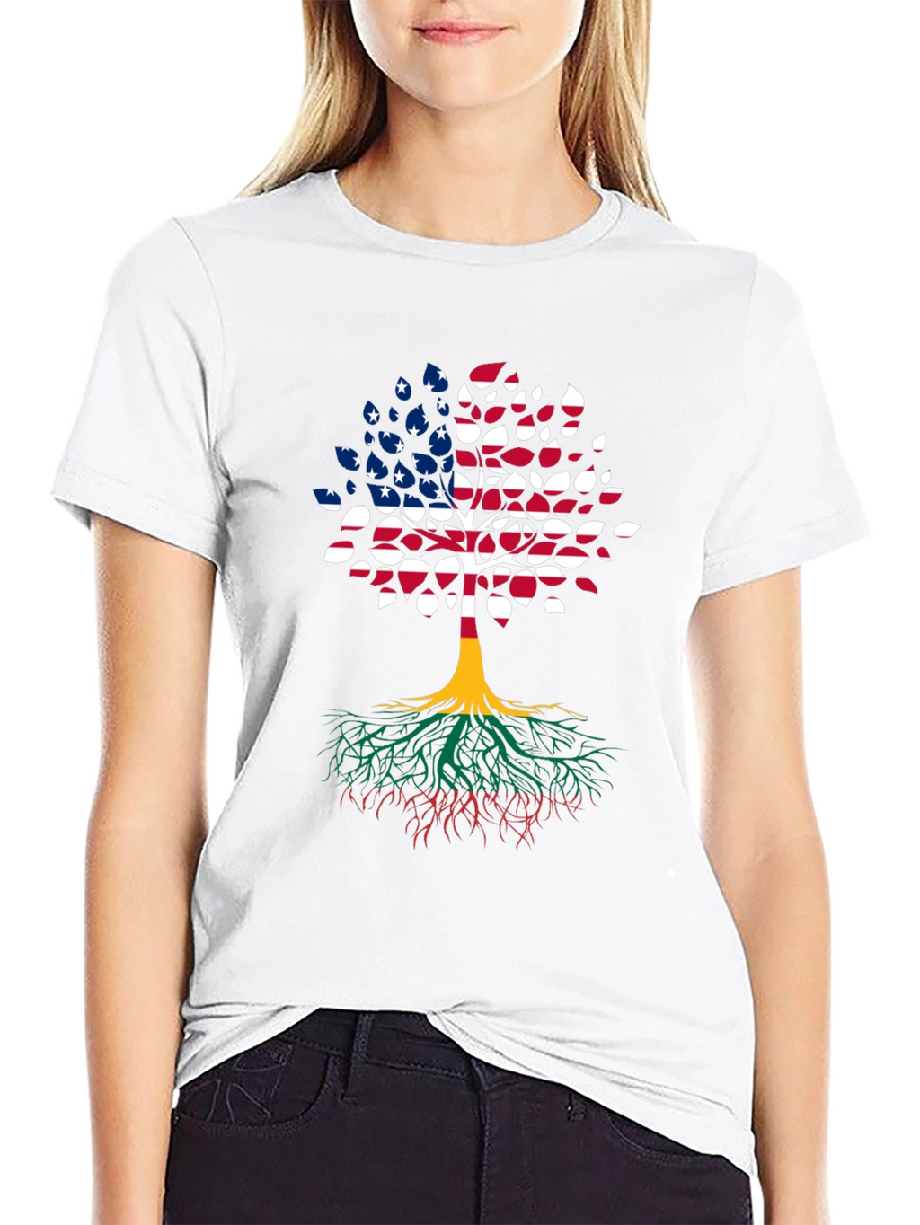 Patriotic Roots Mens Black T-Shirt