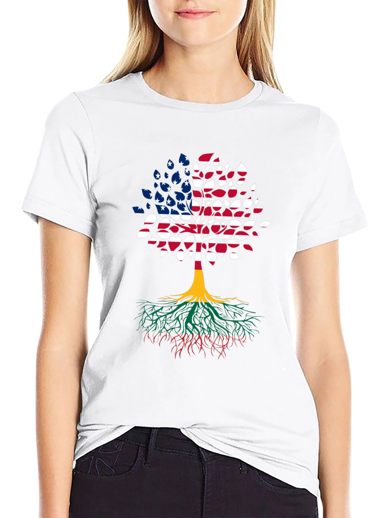 Patriotic Roots Mens Black T-Shirt
