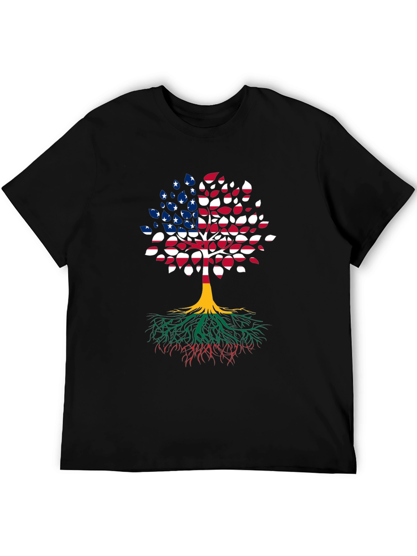 Patriotic Roots Mens Black T-Shirt