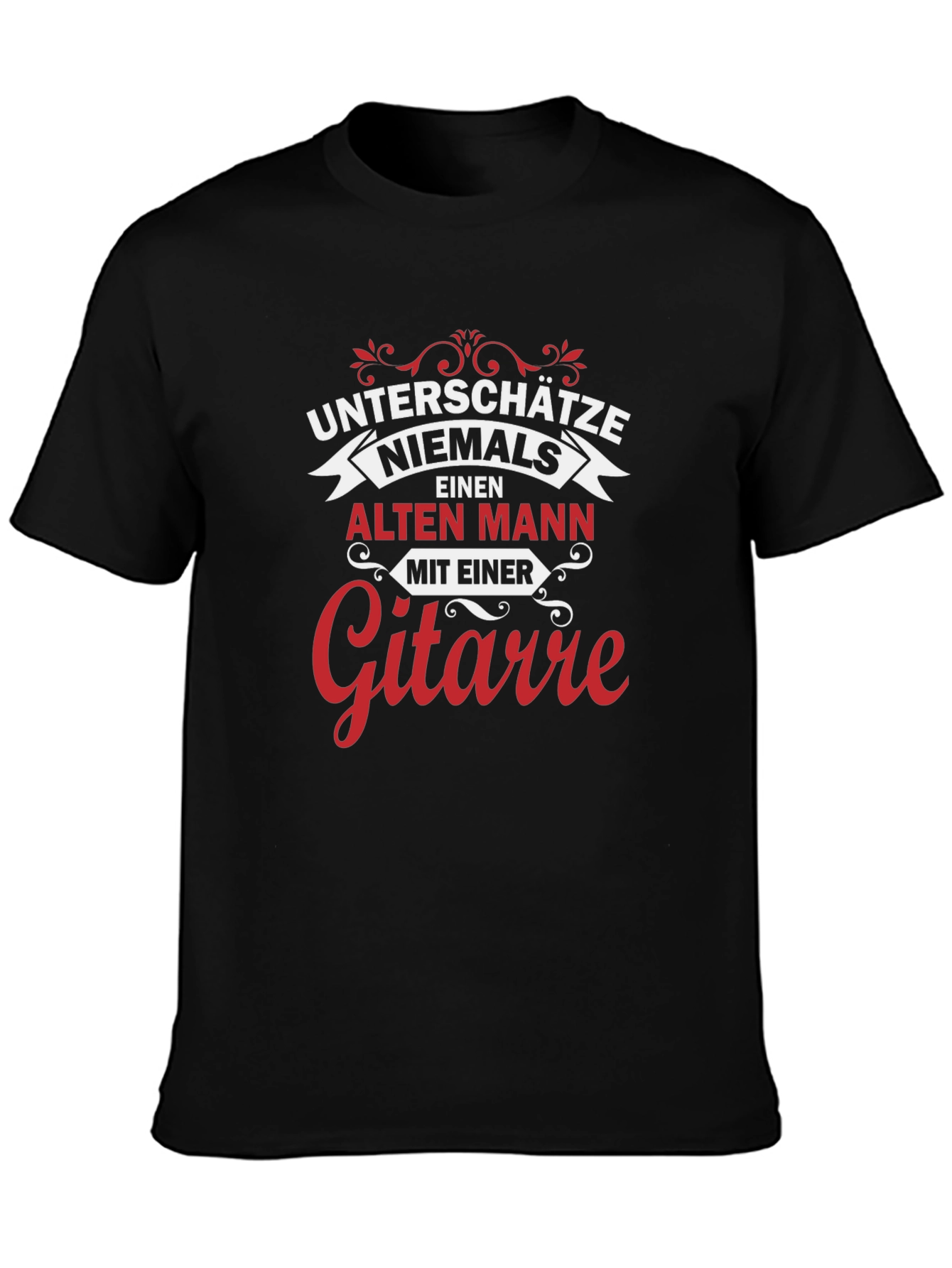 Never Underestimate Old Man Guitarist Graphic Tee