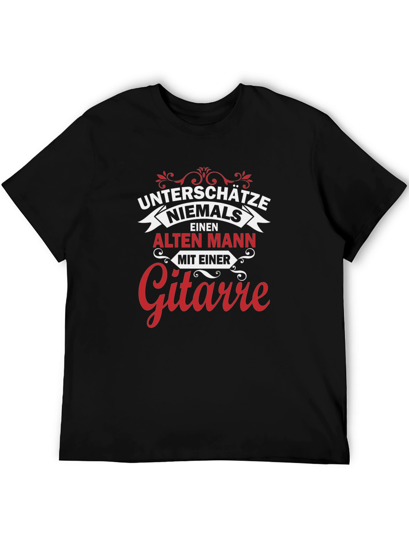 Never Underestimate Old Man Guitarist Graphic Tee
