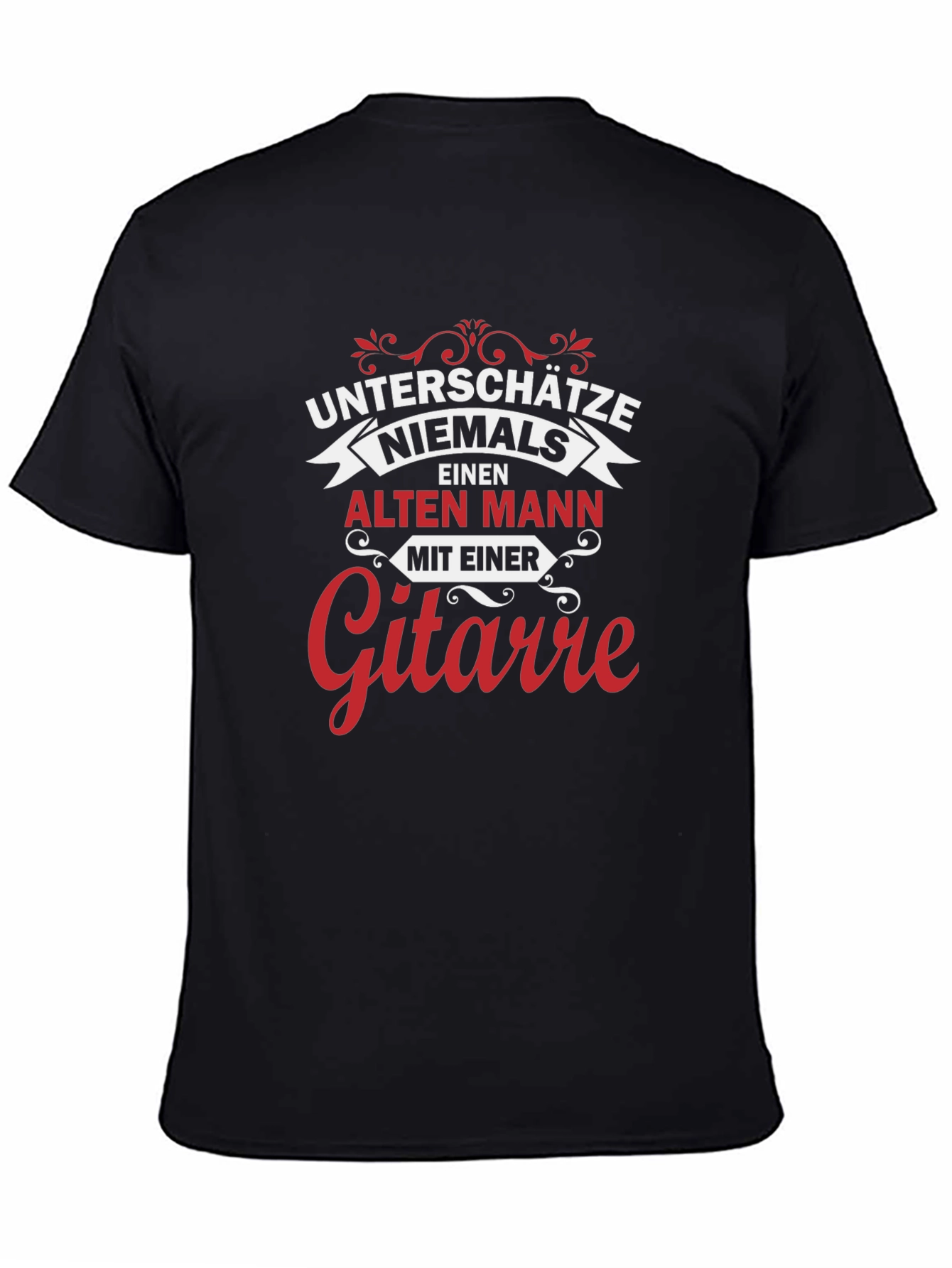Never Underestimate Old Man Guitarist Graphic Tee