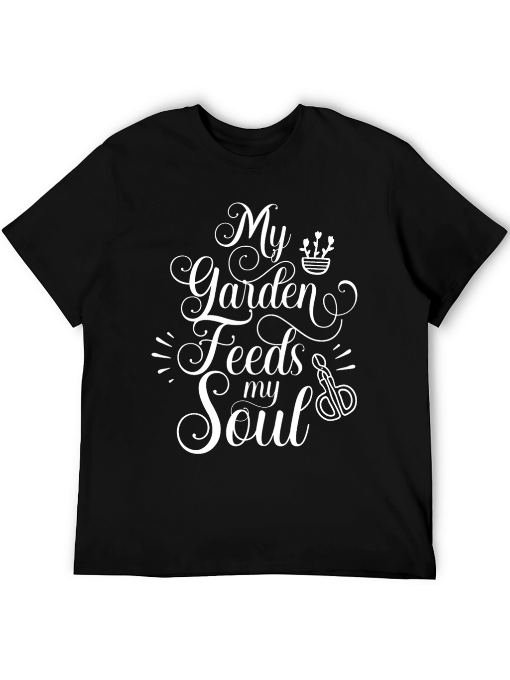 My Garden Feeds My Soul Black T-Shirt