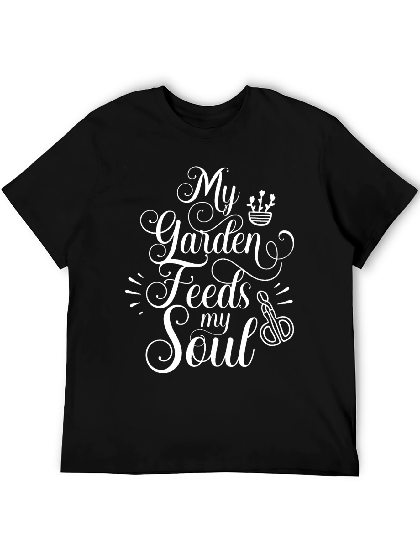 My Garden Feeds My Soul Black T-Shirt