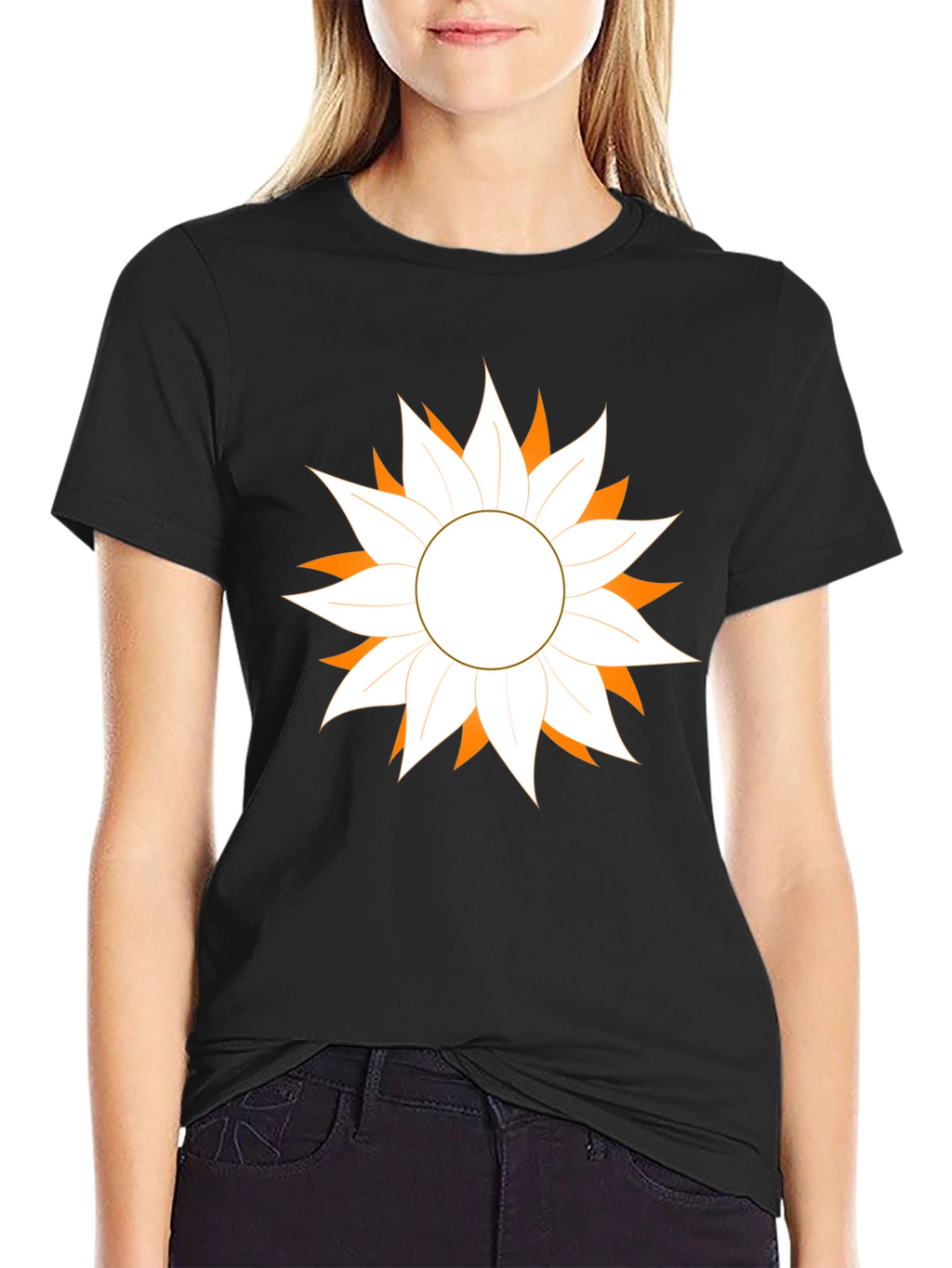 Stylish Black T-Shirt with Floral Graphic Design
