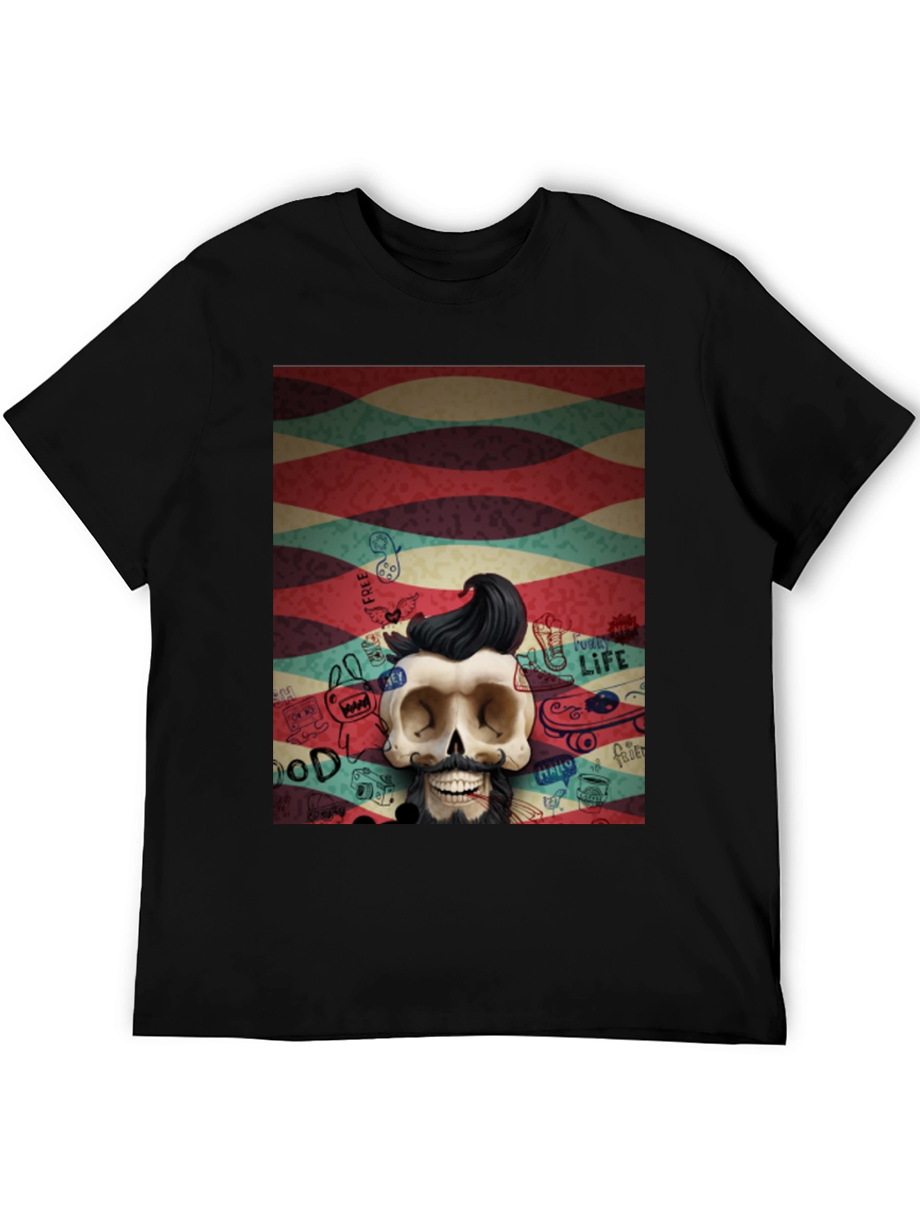 Hipster Skull Graphic Tee - Unique Art Design
