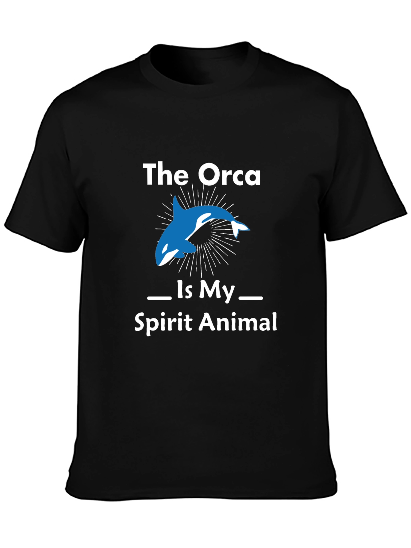 Orca Spirit Animal Graphic T-Shirt - Black Cotton Tee