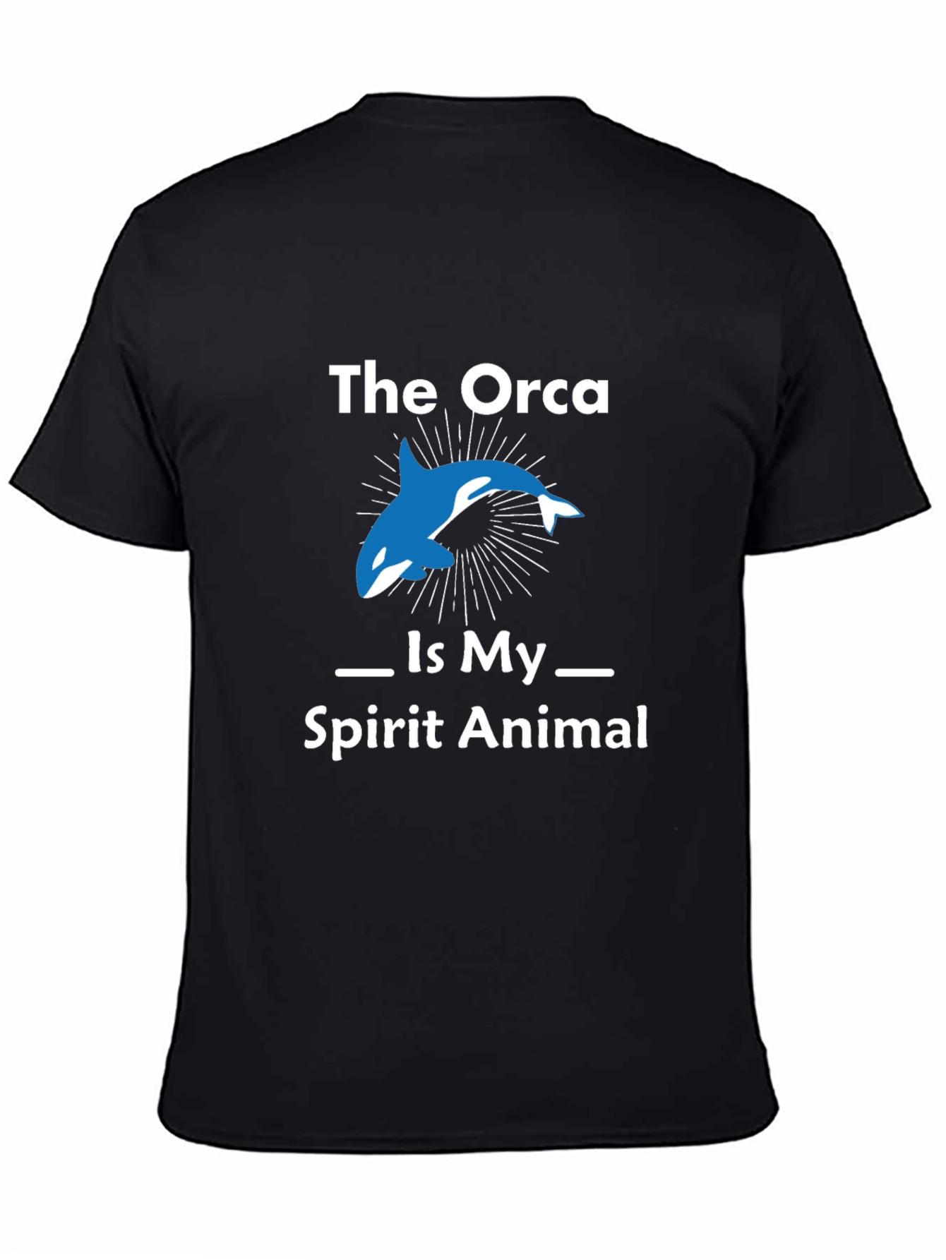 Orca Spirit Animal Graphic T-Shirt - Black Cotton Tee