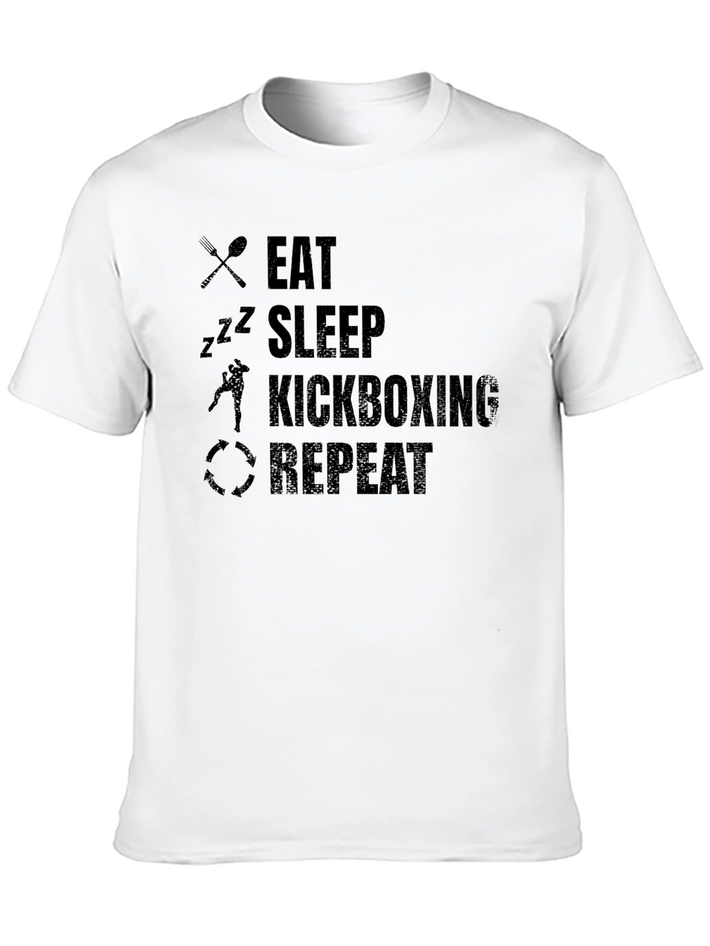 Eat Sleep Kickboxing Repeat Black T-Shirt