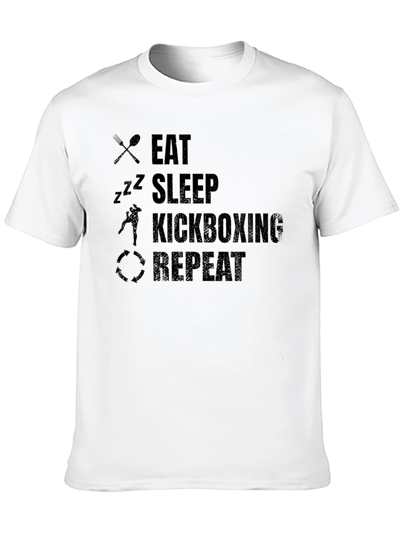 Eat Sleep Kickboxing Repeat Black T-Shirt