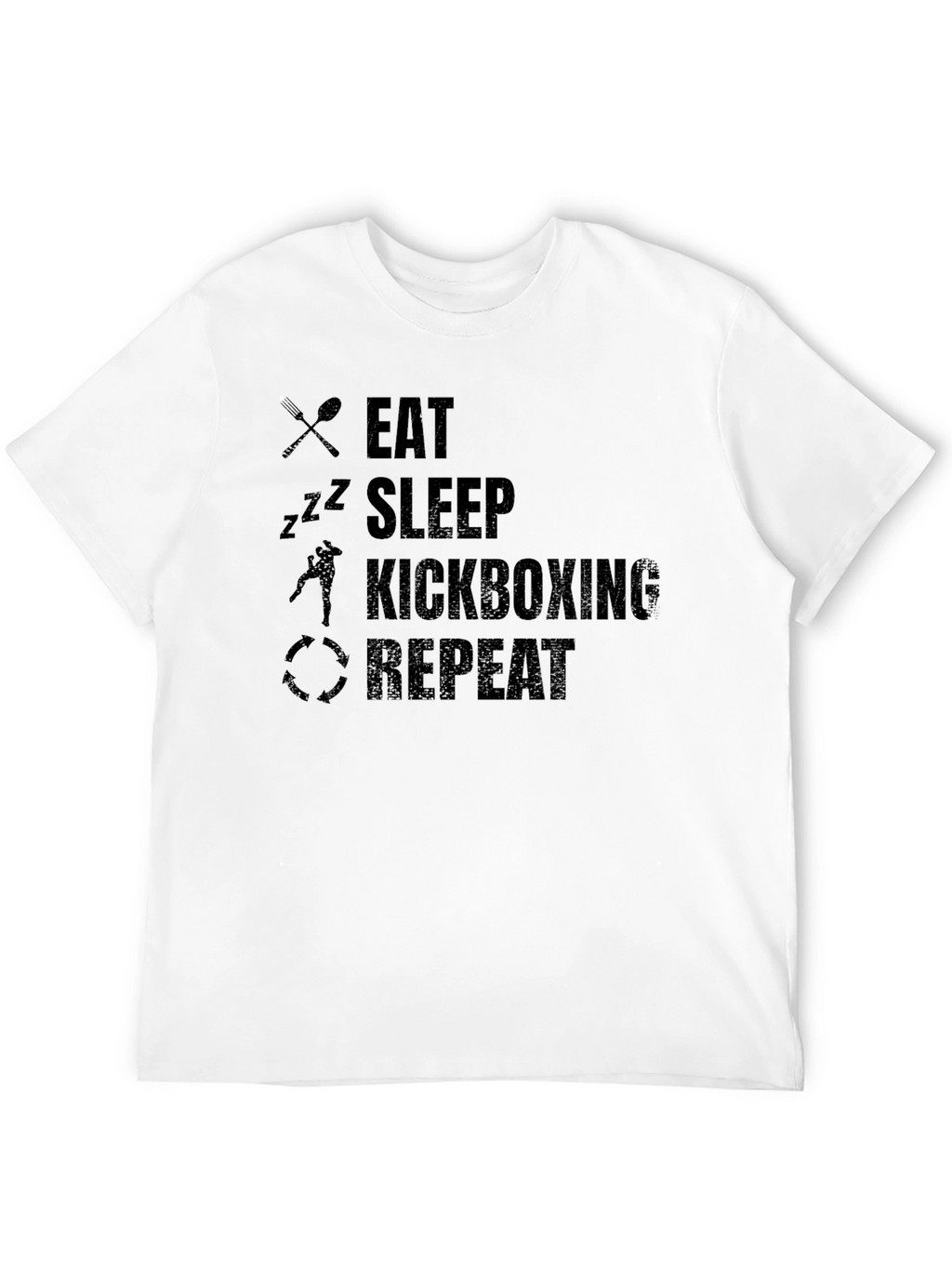 Eat Sleep Kickboxing Repeat Black T-Shirt