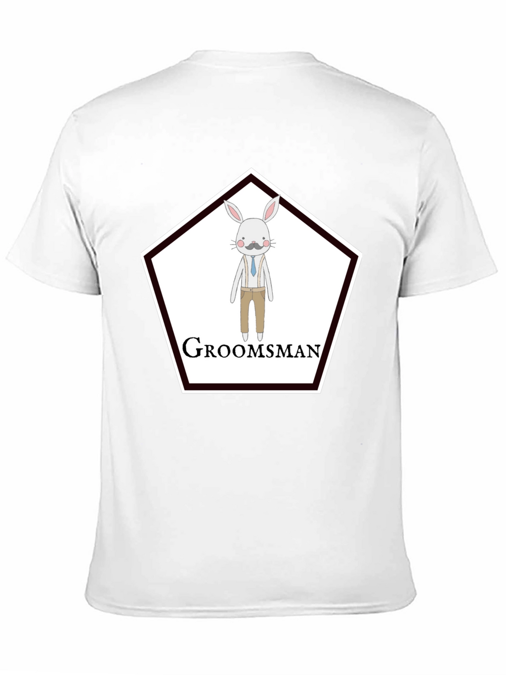 Groomsman Rabbit Graphic T-Shirt - Black Crew Neck