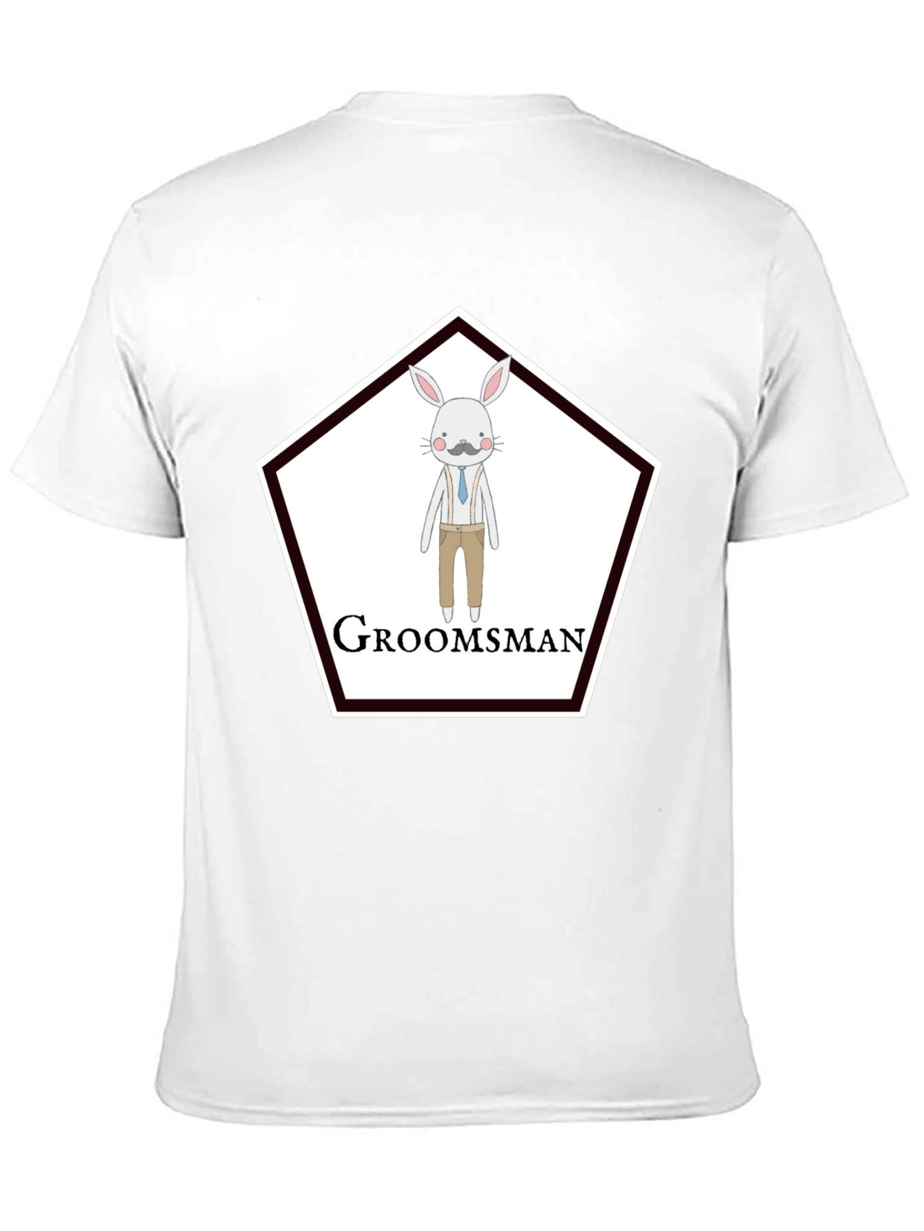 Groomsman Rabbit Graphic T-Shirt - Black Crew Neck