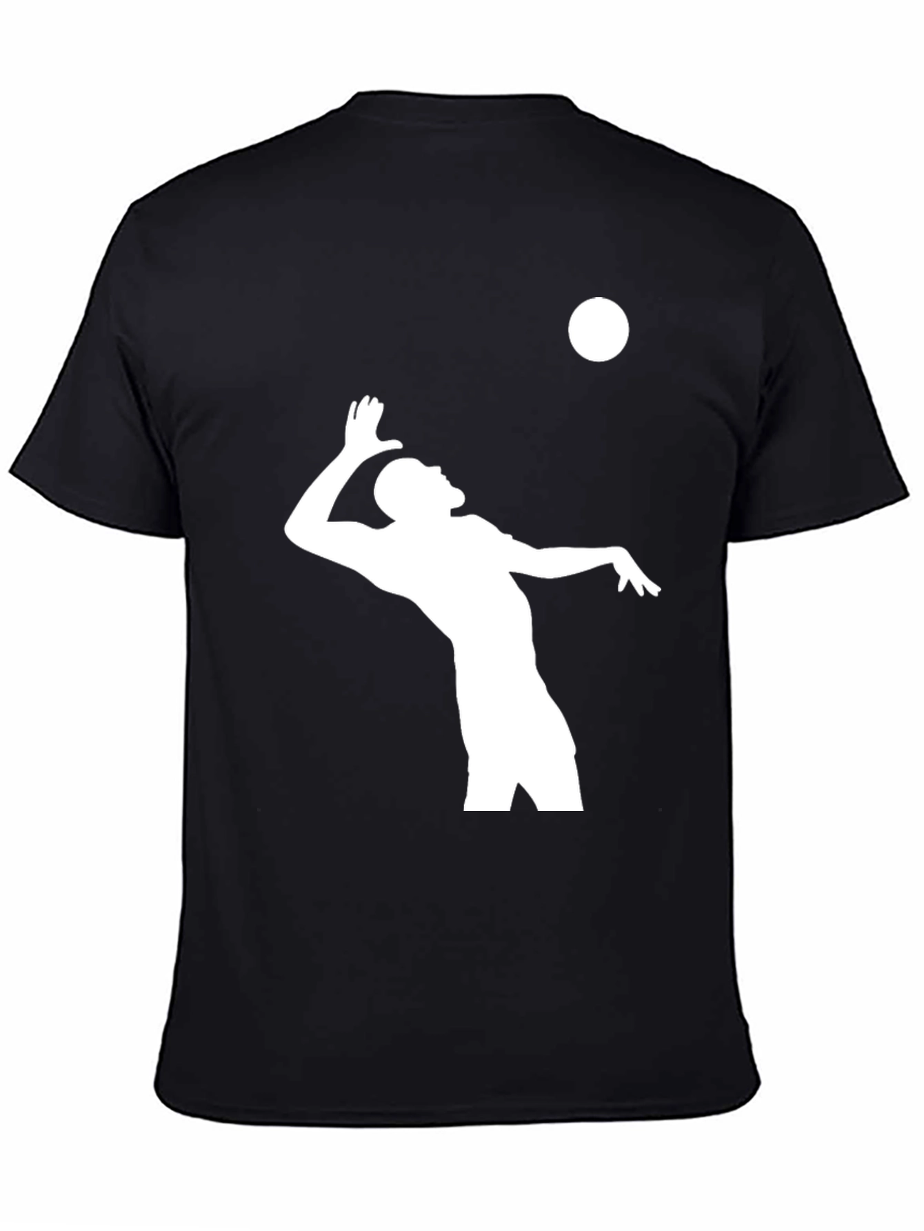 Volleyball Player Graphic T-Shirt - Black