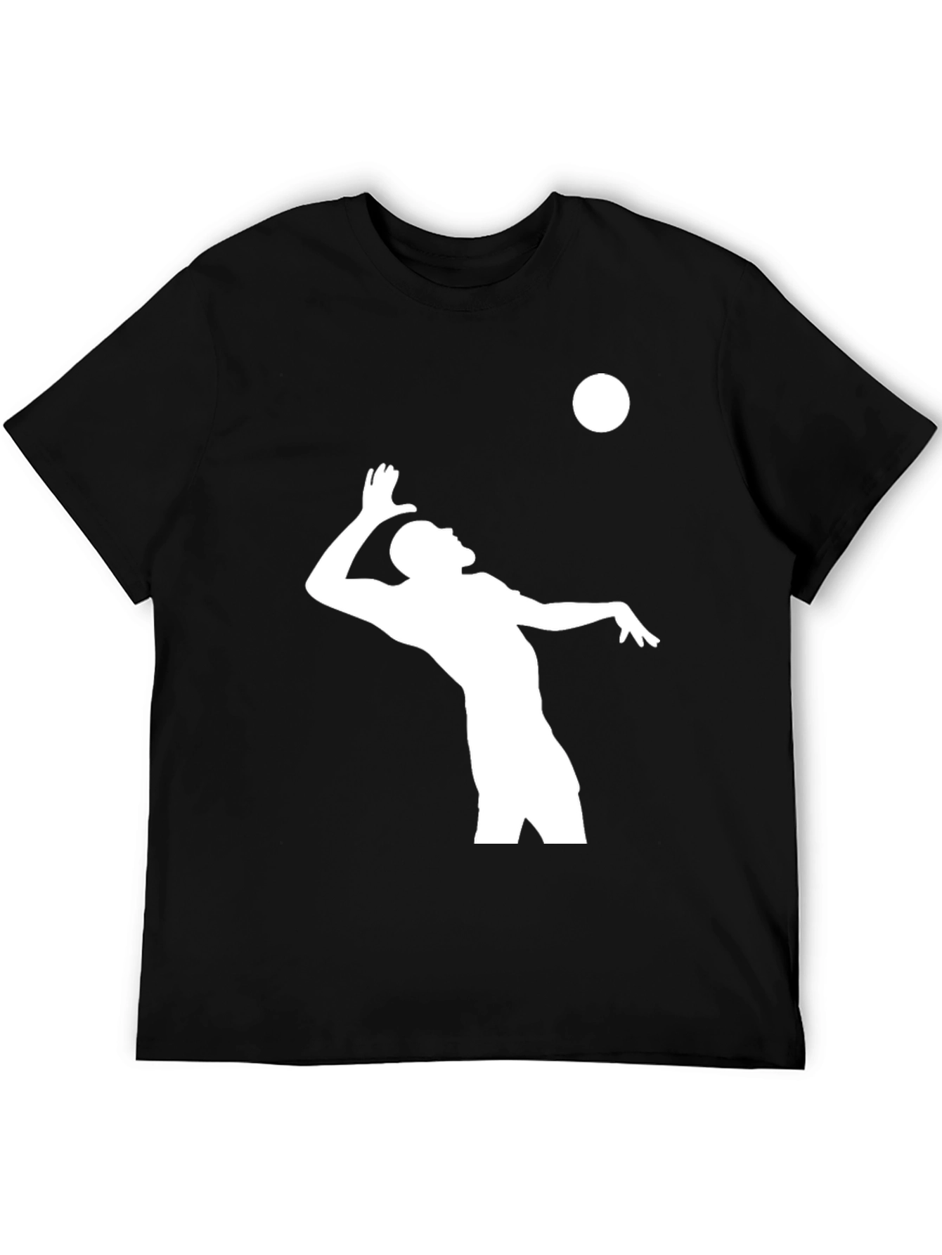Volleyball Player Graphic T-Shirt - Black