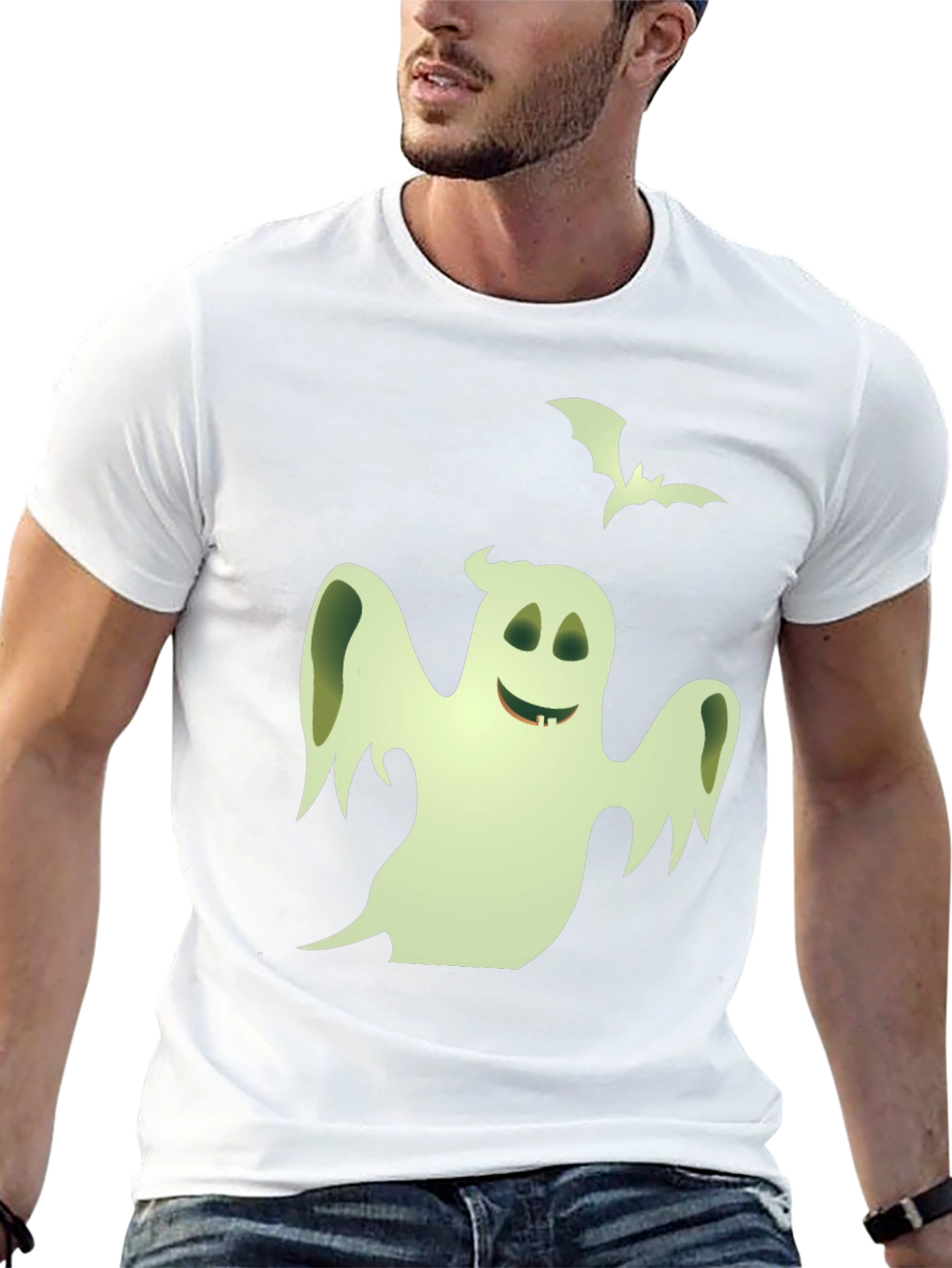 Spooky Ghost Graphic T-Shirt - Halloween Fun