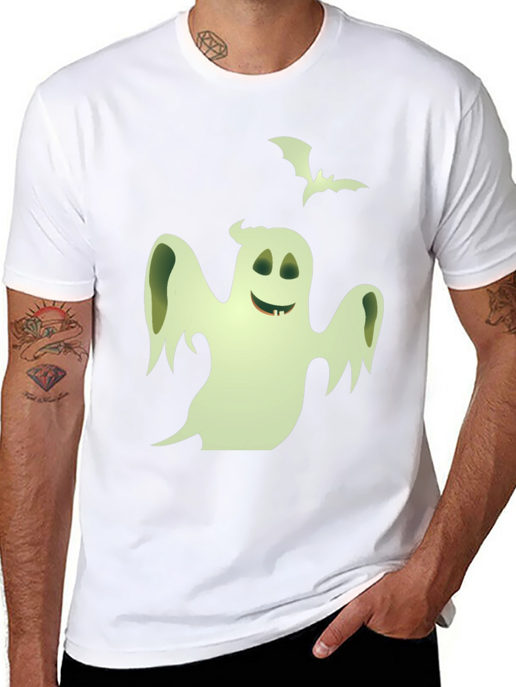 Spooky Ghost Graphic T-Shirt - Halloween Fun