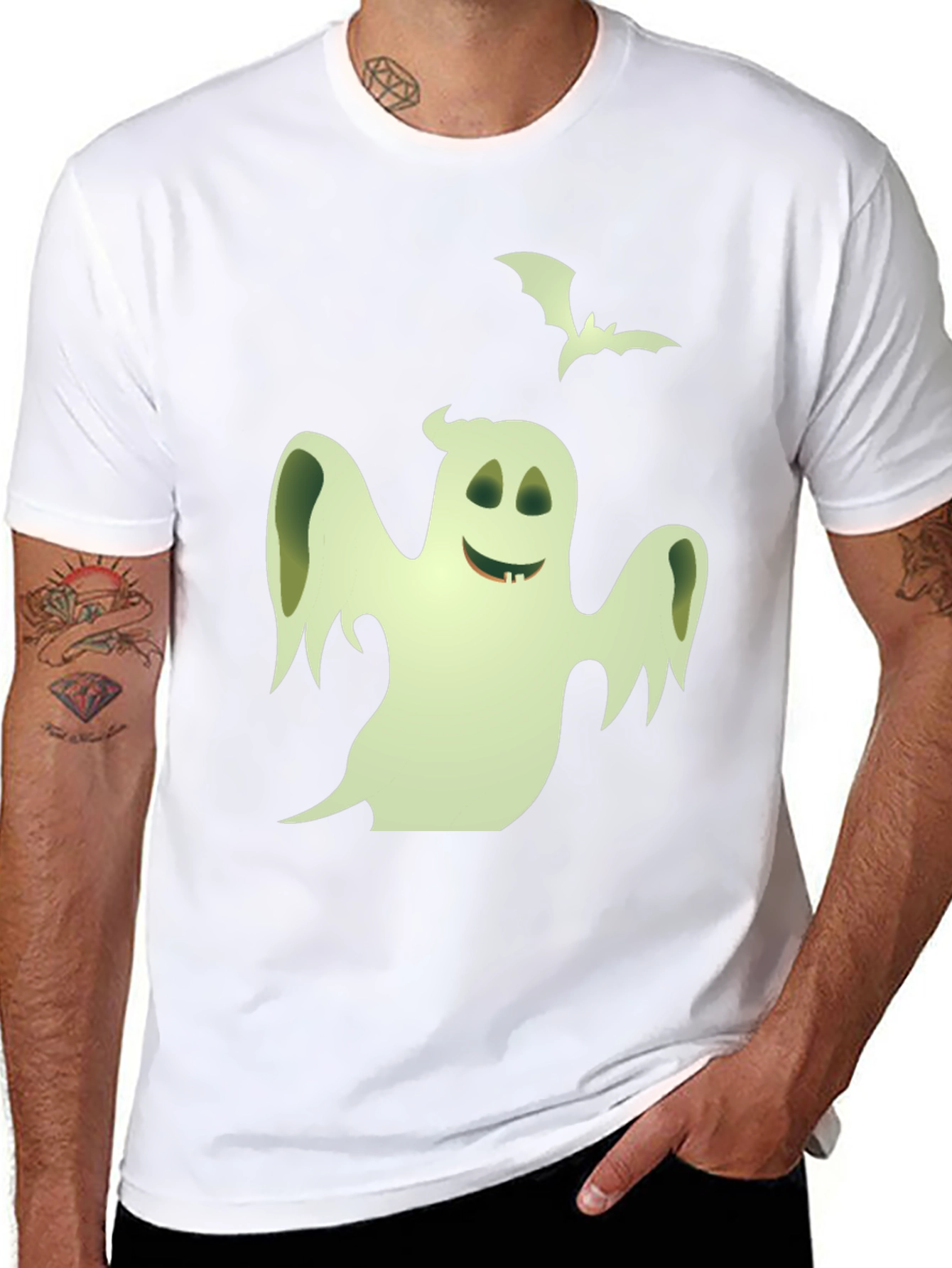 Spooky Ghost Graphic T-Shirt - Halloween Fun