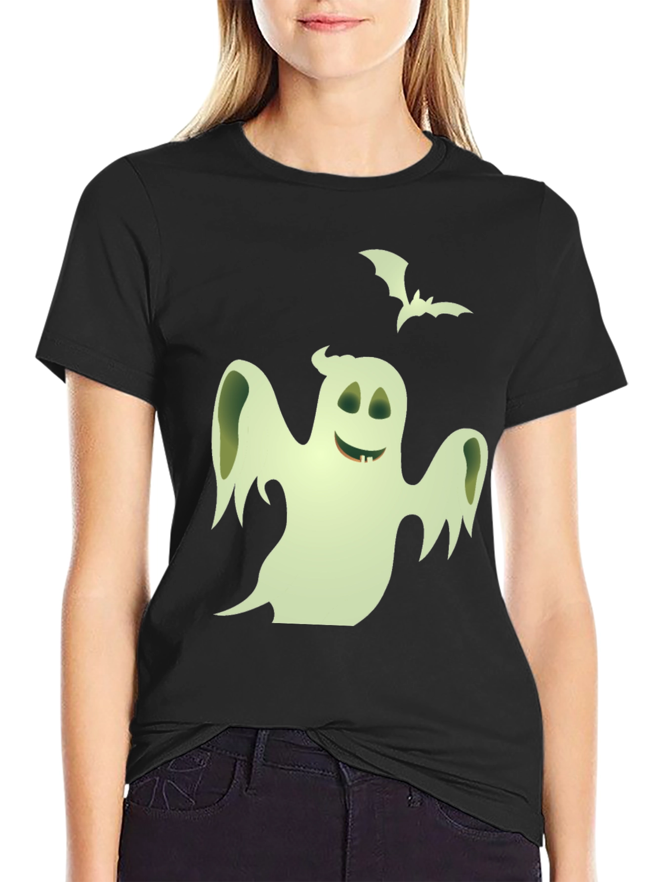 Spooky Ghost Graphic T-Shirt - Halloween Fun