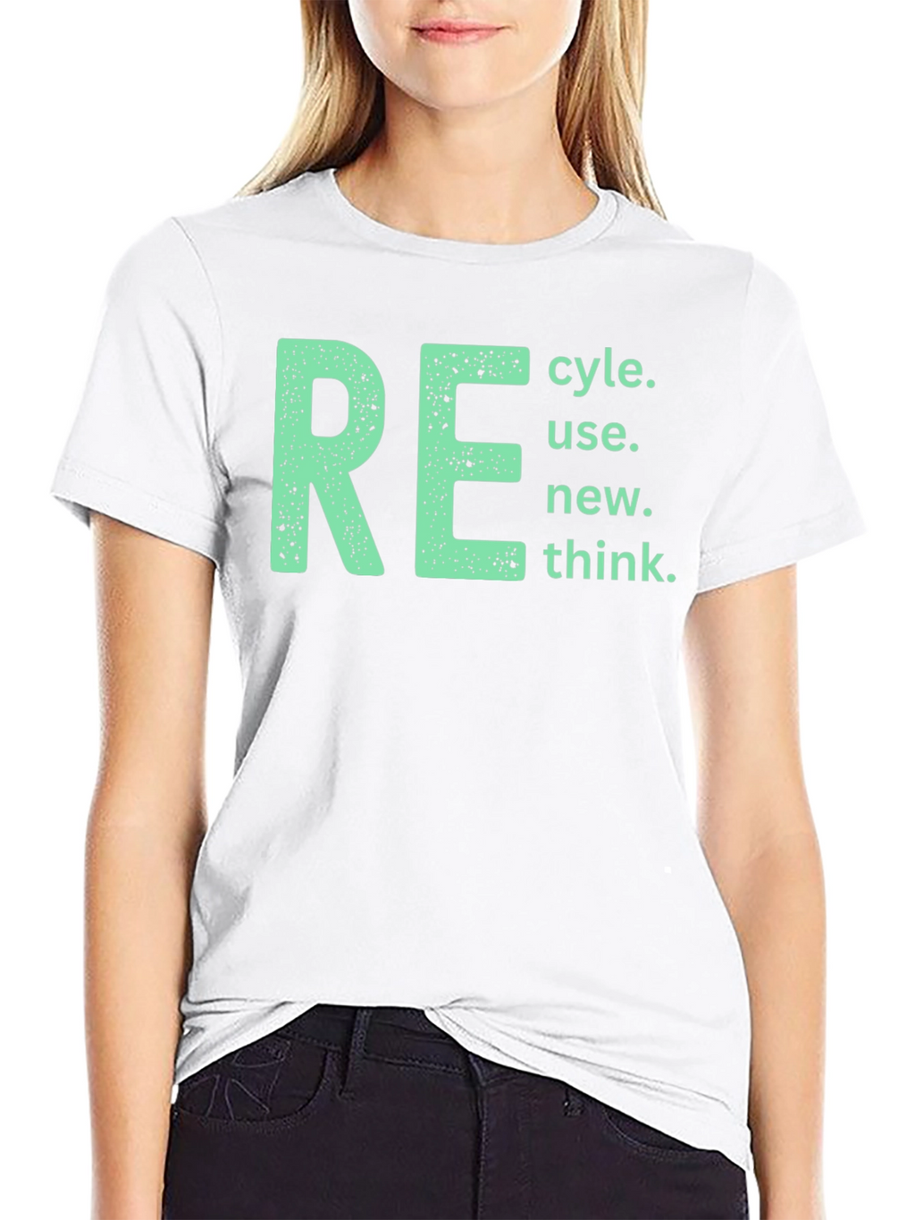 Eco-Friendly RE T-Shirt - Recycle Reuse Renew Think
