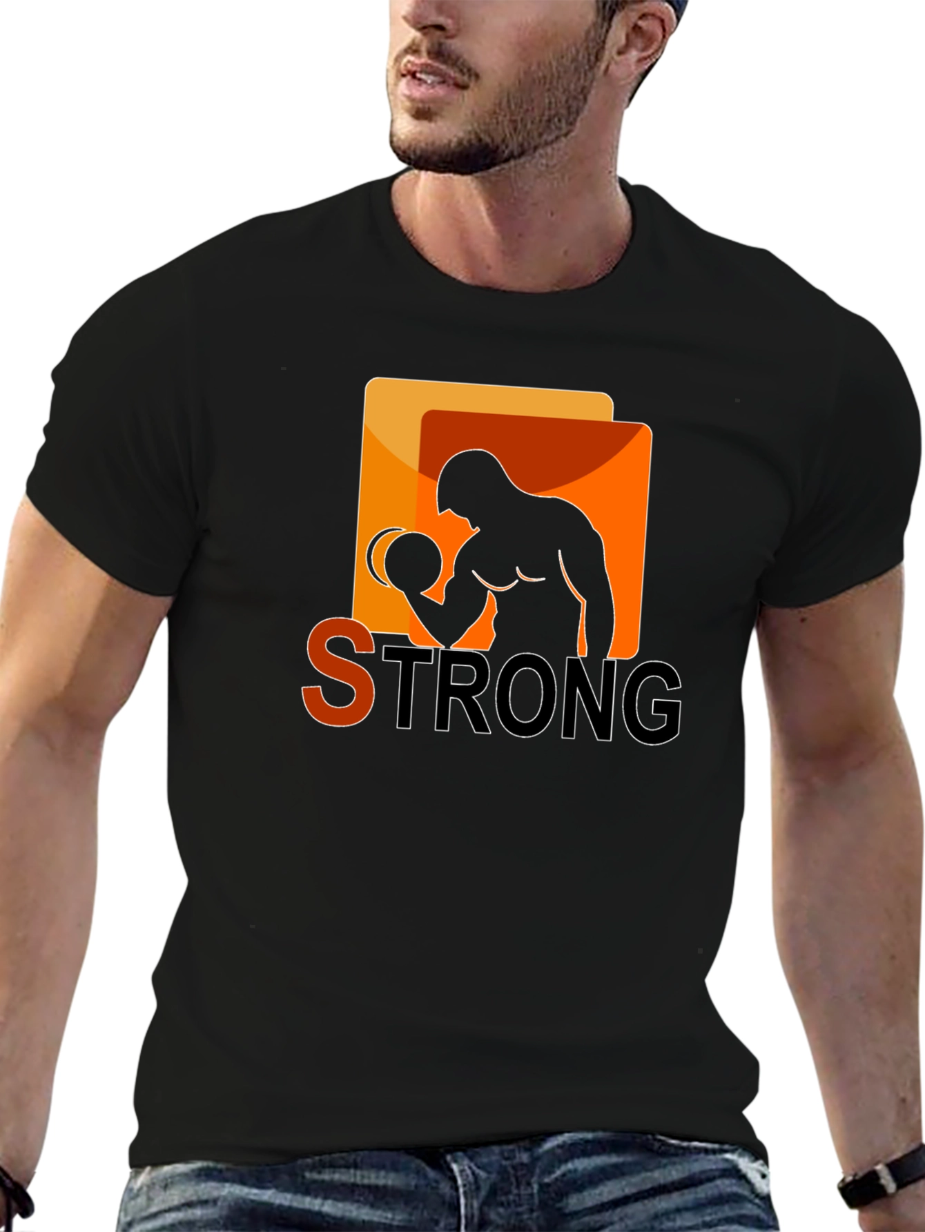 Strong Graphic T-Shirt - Bodybuilder Design