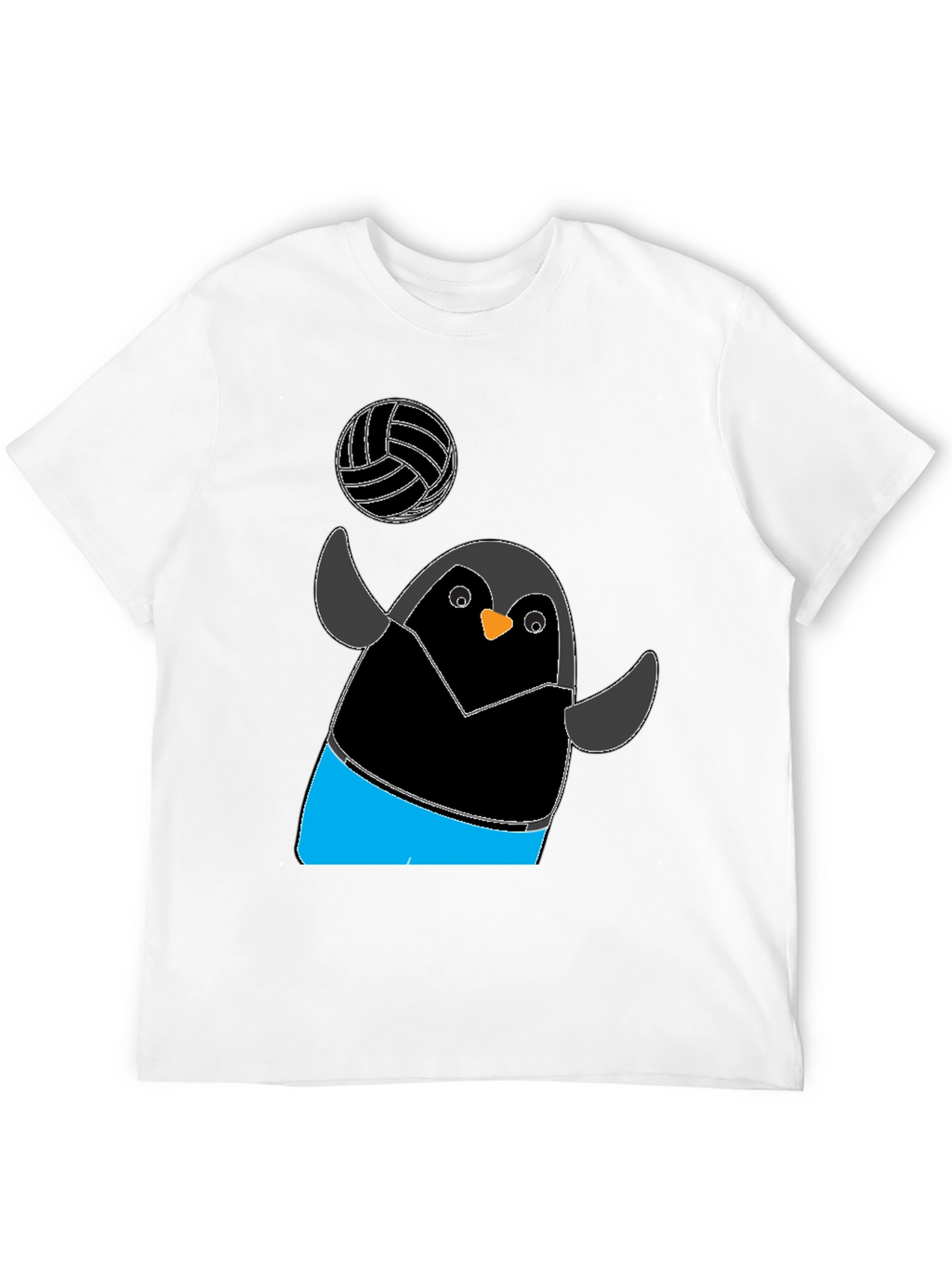 Penguin Volleyball T-Shirt - Black Casual Tee