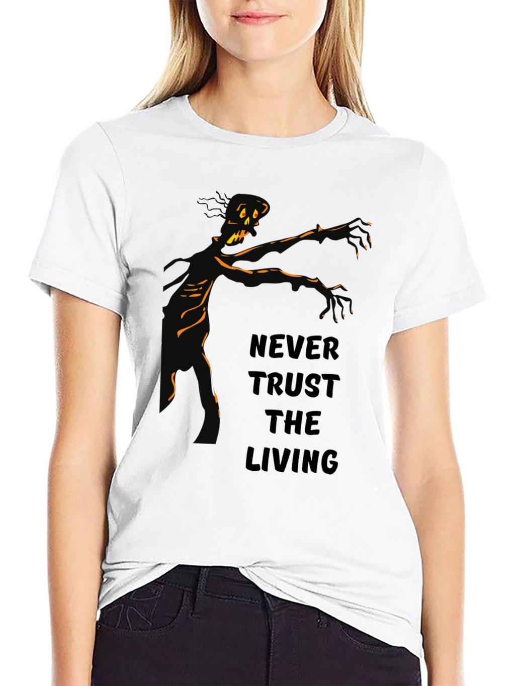 Never Trust the Living Zombie Graphic T-Shirt