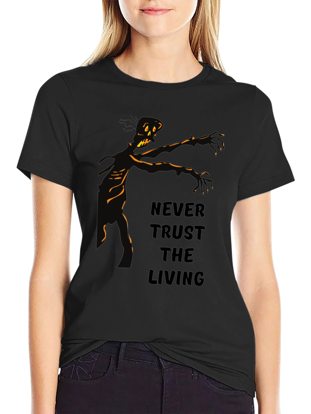 Never Trust the Living Zombie Graphic T-Shirt
