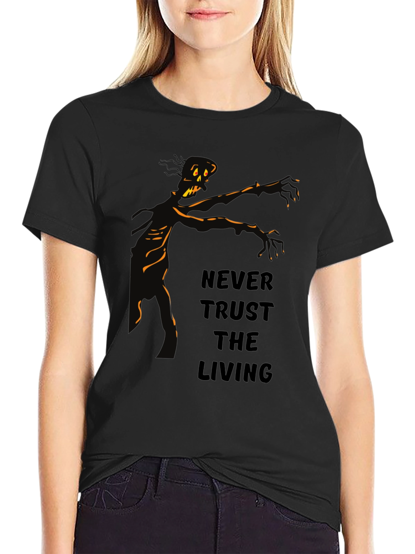 Never Trust the Living Zombie Graphic T-Shirt