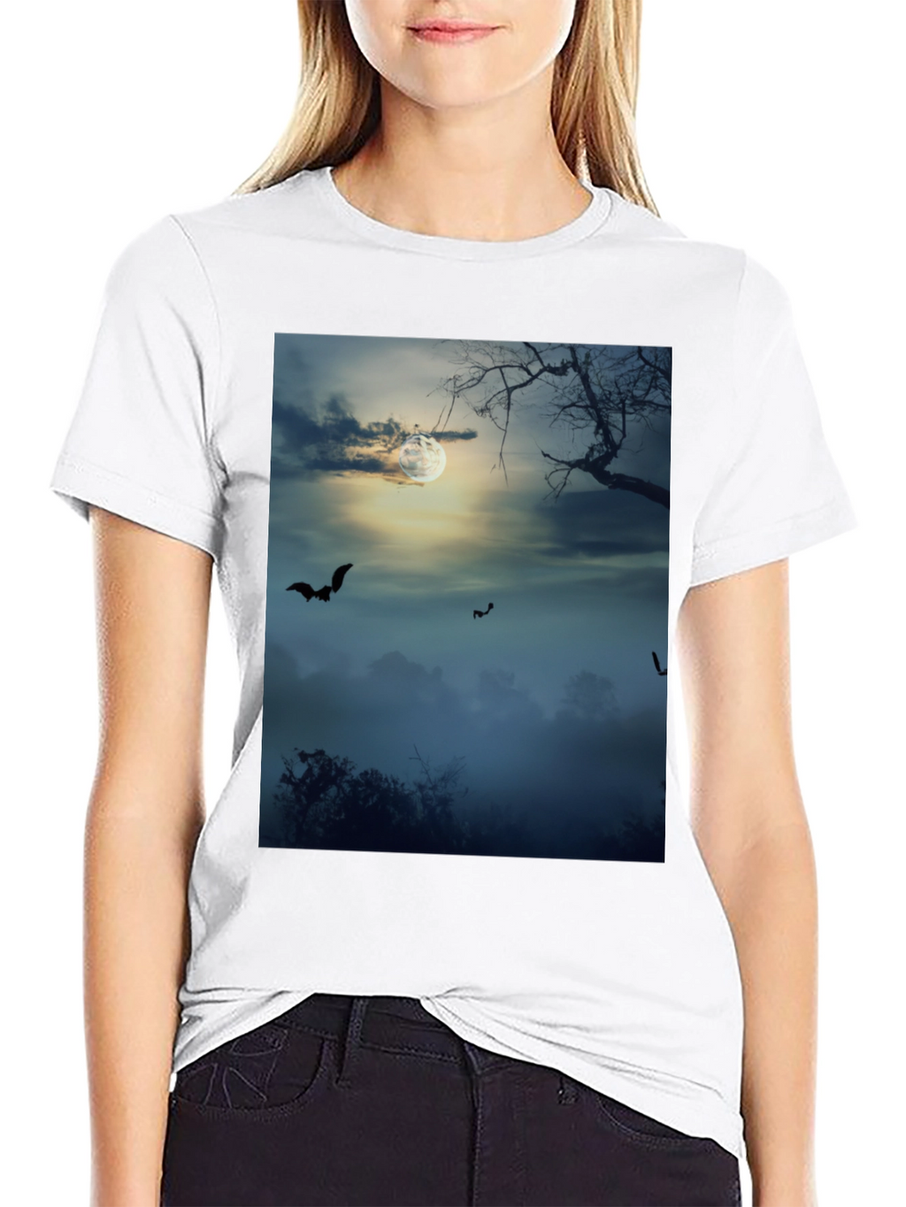 Spooky Night Bats Graphic Tee