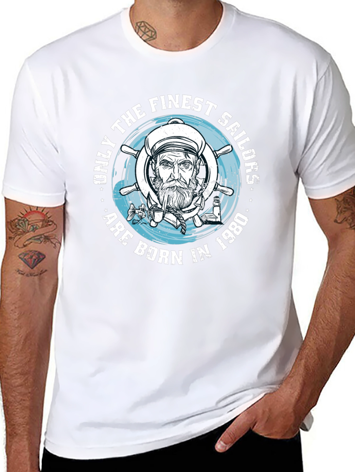 Finest Sailors Born in 1980 Graphic T-Shirt