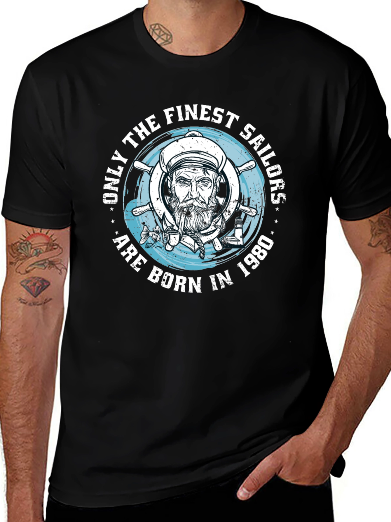 Finest Sailors Born in 1980 Graphic T-Shirt