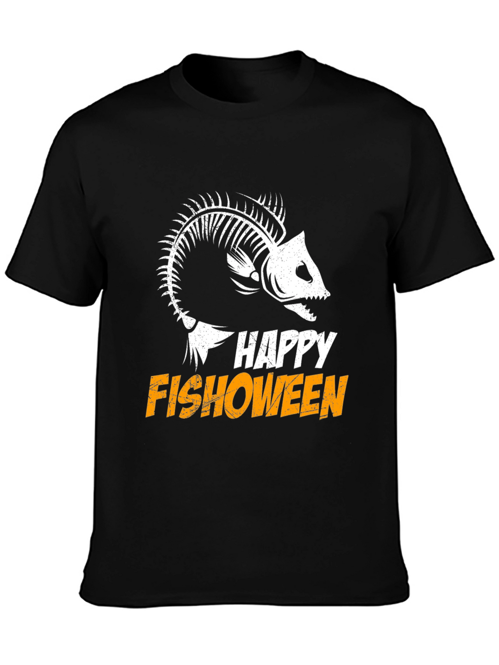 Happy Fishoween T-Shirt Halloween Skeleton Fish Tee