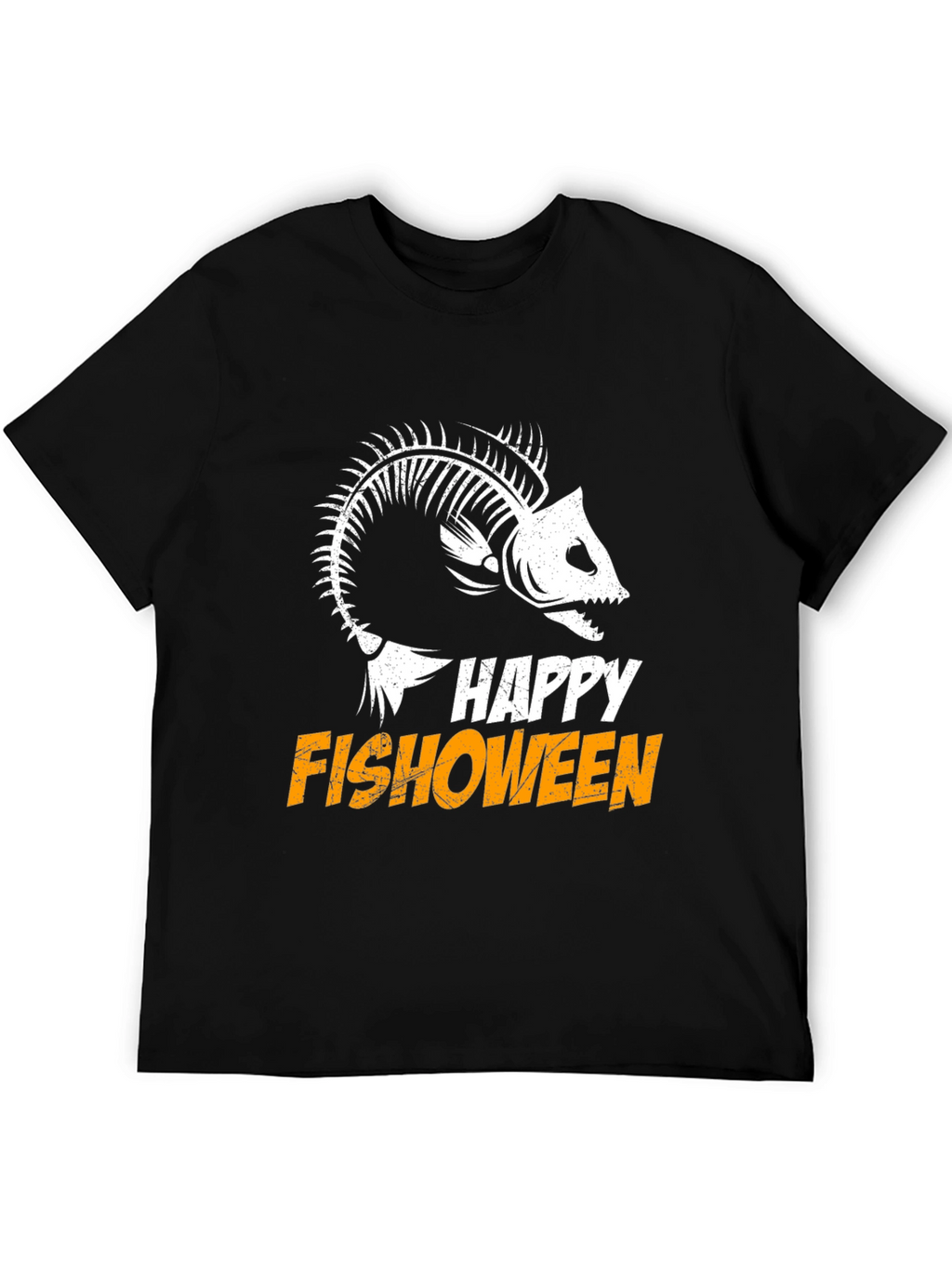 Happy Fishoween T-Shirt Halloween Skeleton Fish Tee