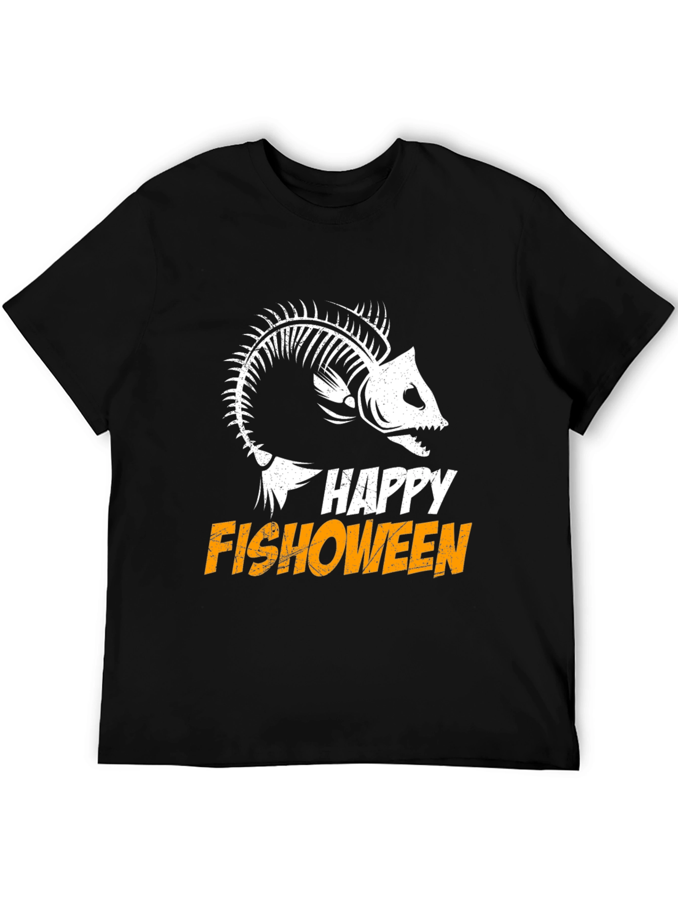 Happy Fishoween T-Shirt Halloween Skeleton Fish Tee
