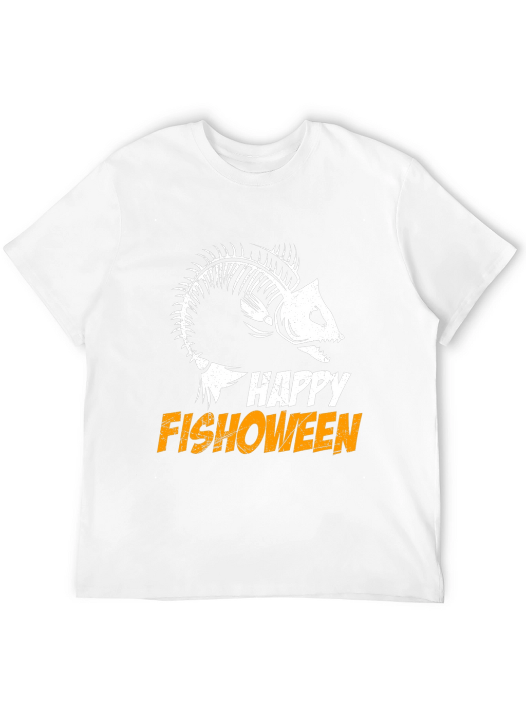 Happy Fishoween T-Shirt Halloween Skeleton Fish Tee