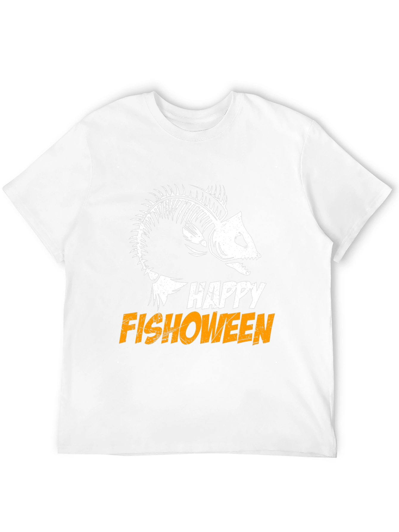 Happy Fishoween T-Shirt Halloween Skeleton Fish Tee